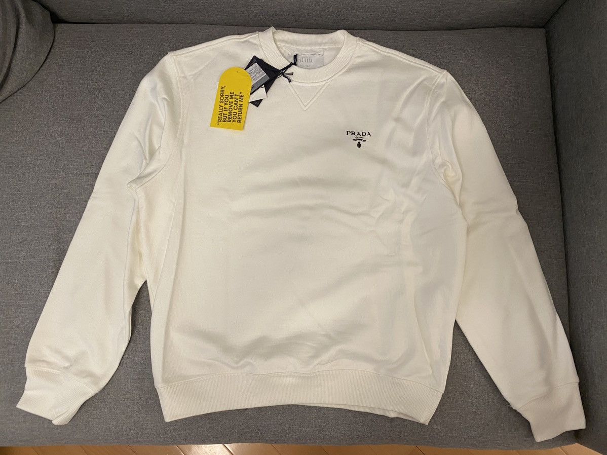 Prada Prada white logo-print sweatshirt S Size US S / EU 44-46 / 1 - 3 Thumbnail