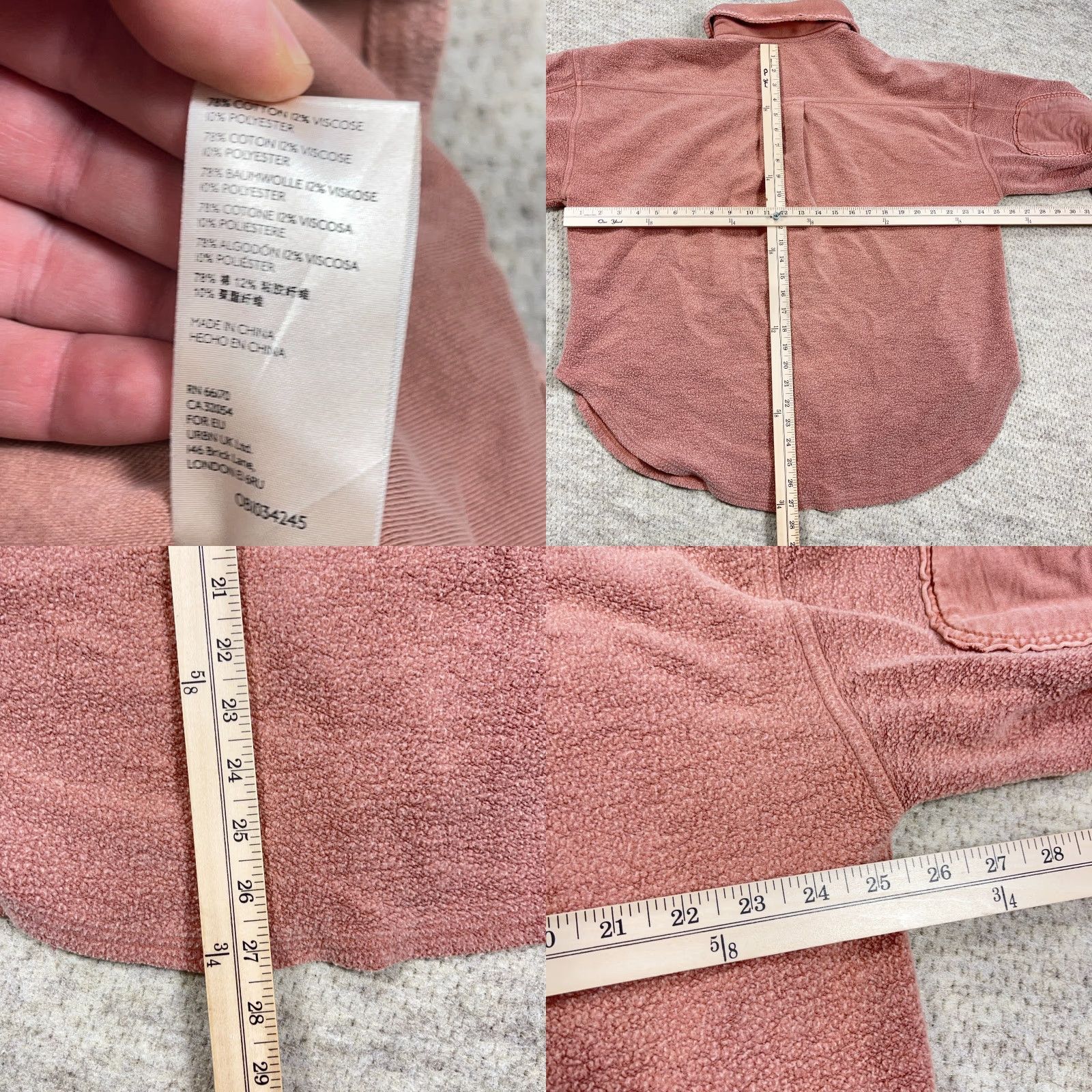 Free People Free People Shacket Women M Pink Ruby Oversized Fleece Jacket Button-Down Collared Bohemian Vintage: No Size M / US 6-8 / IT 42-44 - 8 Thumbnail