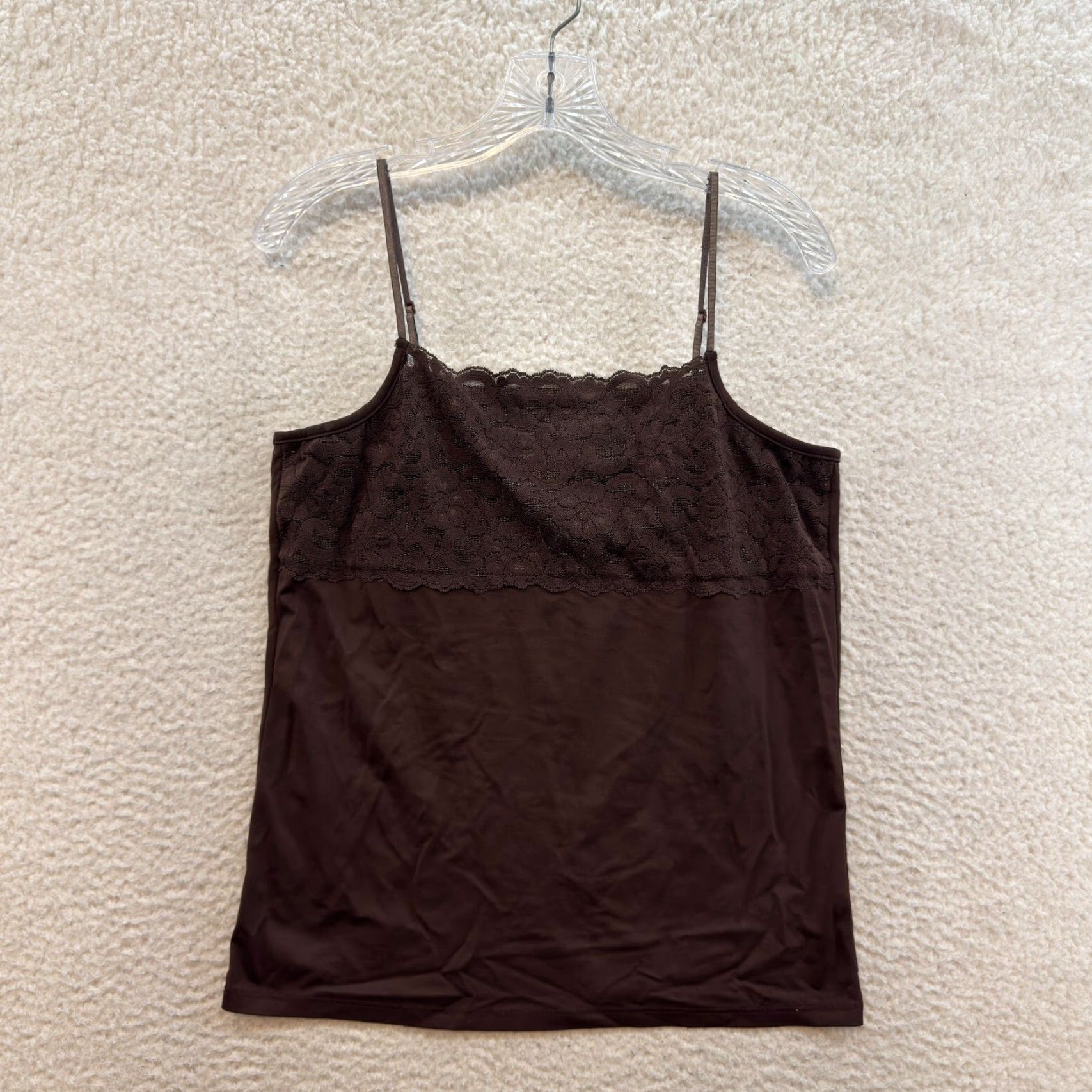 Vintage Y2K Vintage Camisole Tank Top L Brown Slinky Stretch Grunge Whimsigoth Fairy Shirt Womens Size L / US 10 / IT 46 - 2 Thumbnail