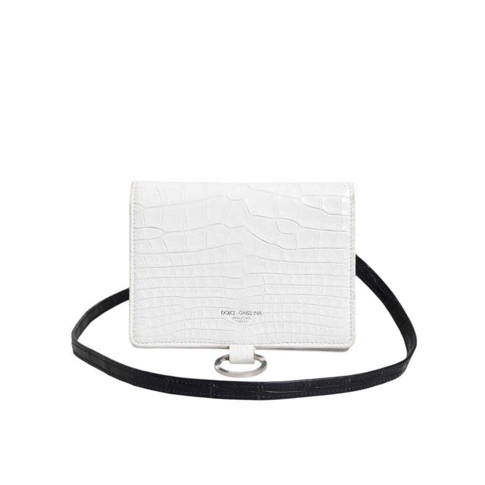 Dolce & Gabbana Dolce & Gabbana White Blue Leather Bifold Crossbody Sling Wa Size ONE SIZE - 1 Thumbnail