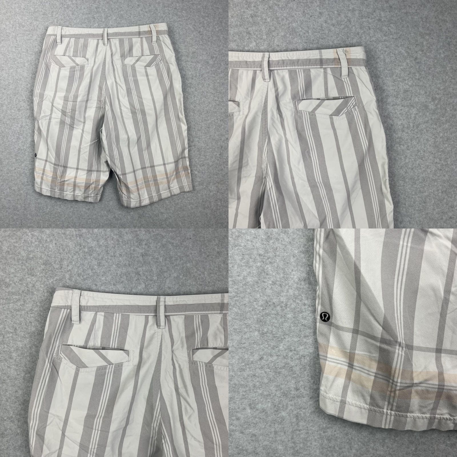Lululemon Lululemon Shorts Mens 32 Gray White Striped Casual Golf Lightweight Chino Size US 32 / EU 48 - 8 Thumbnail