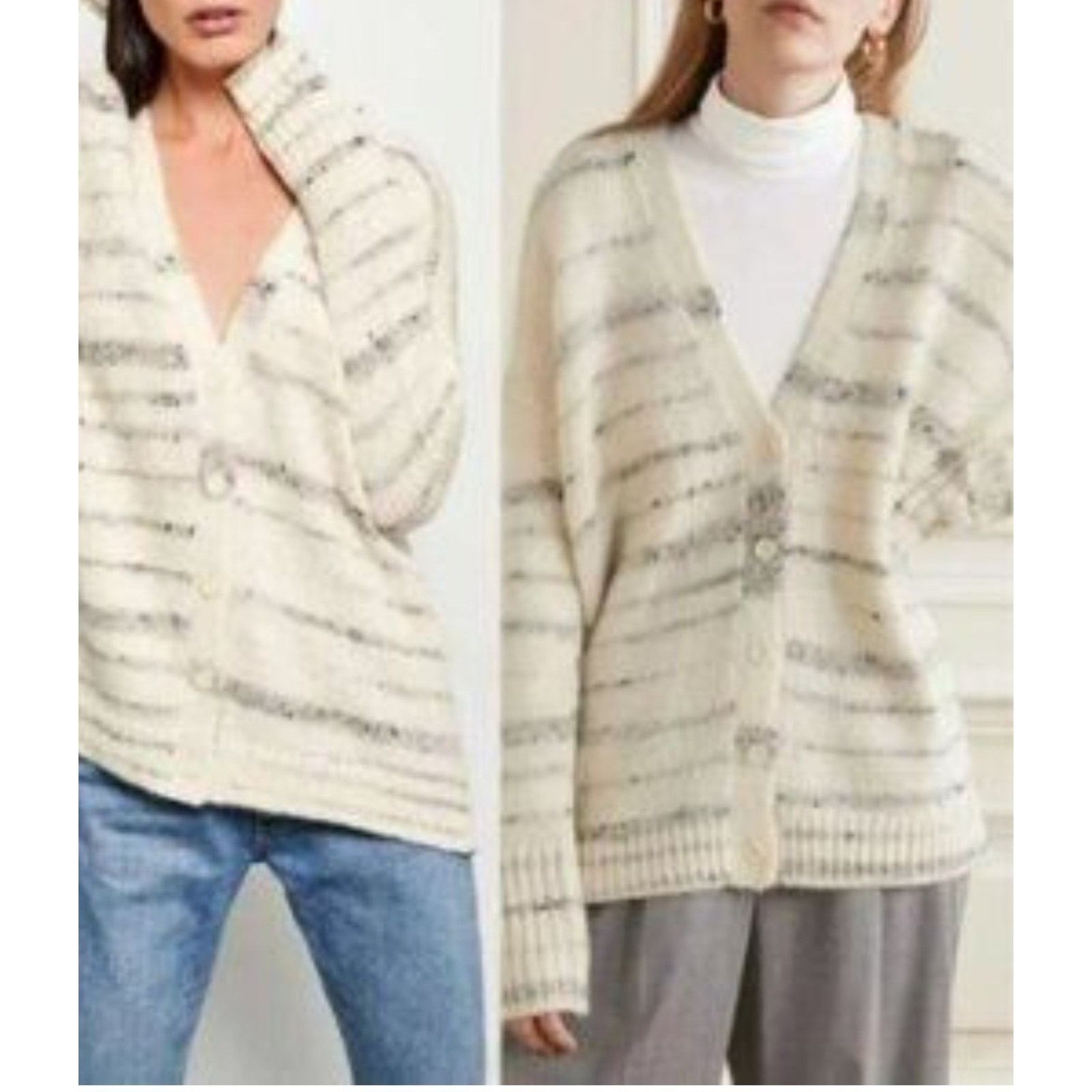 La Ligne La Ligne Long Sleeves Button Down Striped Cardigan Sweater S Size S / US 4 / IT 40 - 2 Thumbnail