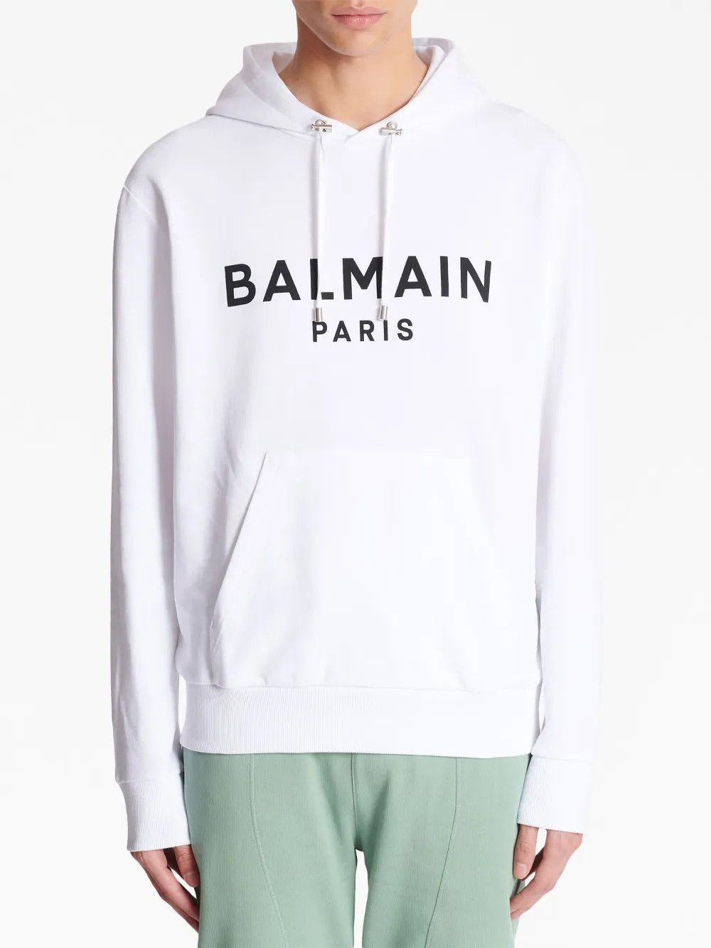 Balmain o1y0426 Logo Hoodie in White Size US XL / EU 56 / 4 - 5 Thumbnail