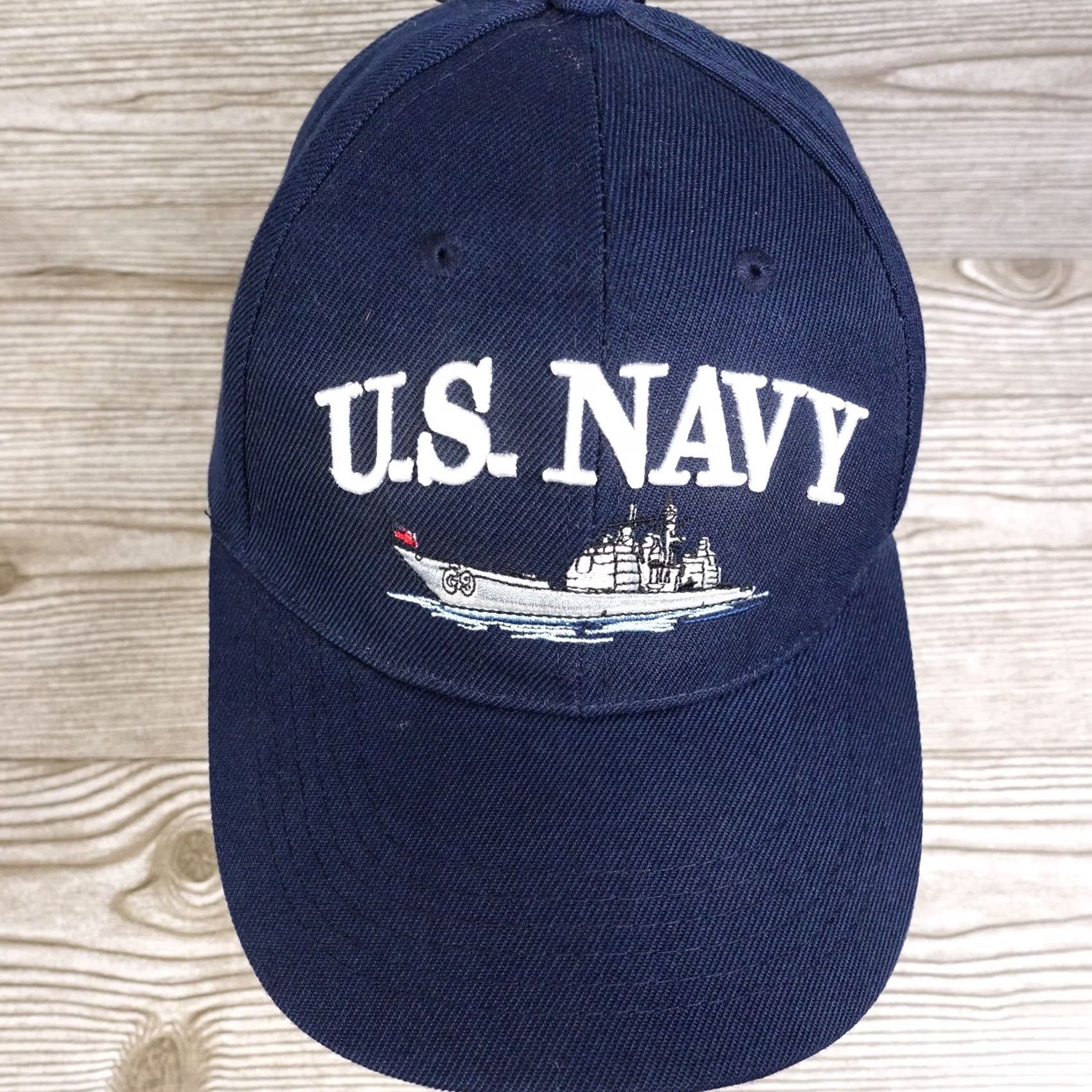 Vintage US NAVY Baseball HAT CAP ONE SIZE Navy BLUE ADJUSTABLE CURVE NWT Size ONE SIZE - 3 Thumbnail