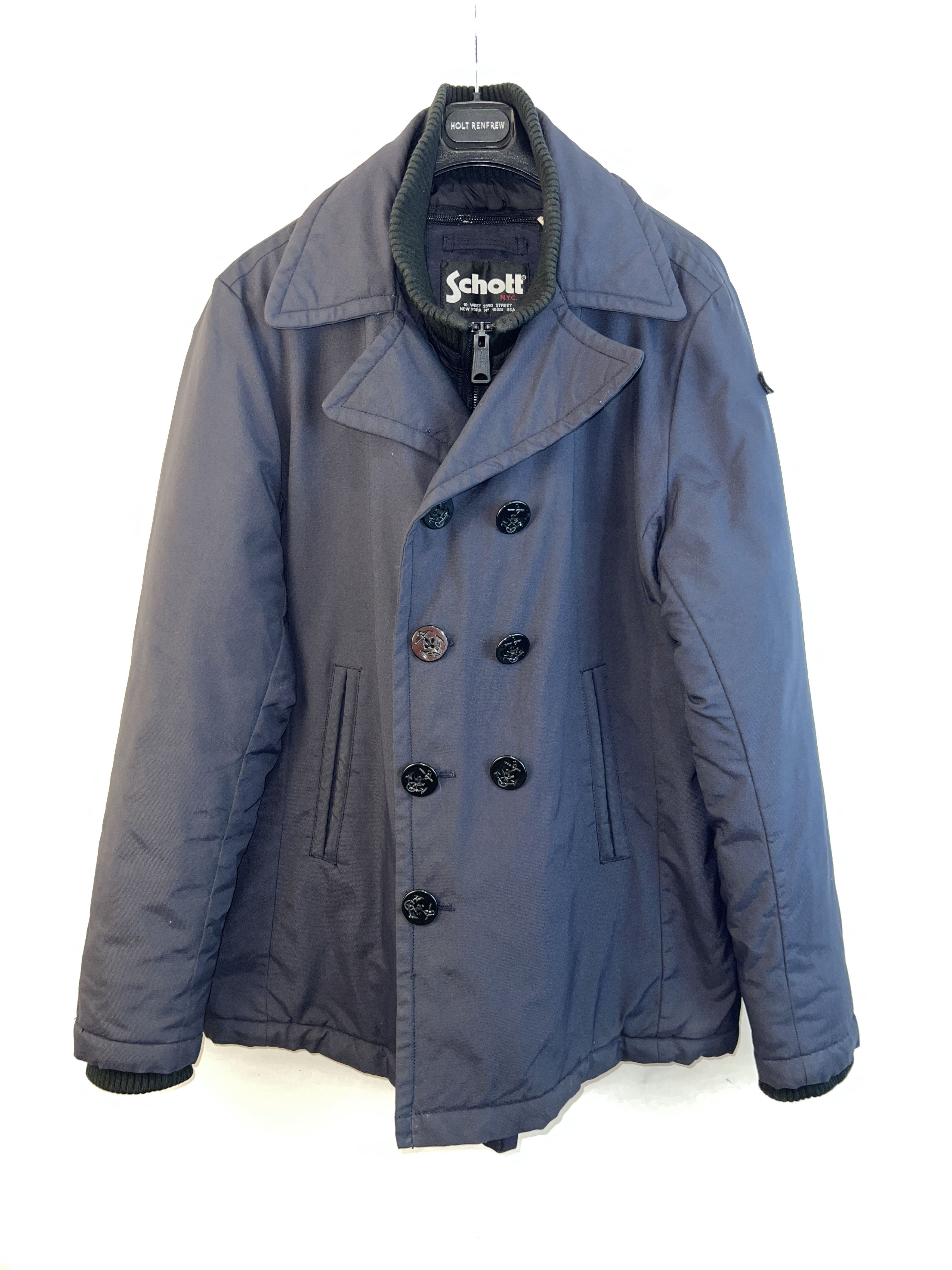 SCHOTT Vintage Peacoat 2in1 Collar Lined Coat - 80% OFF SALE