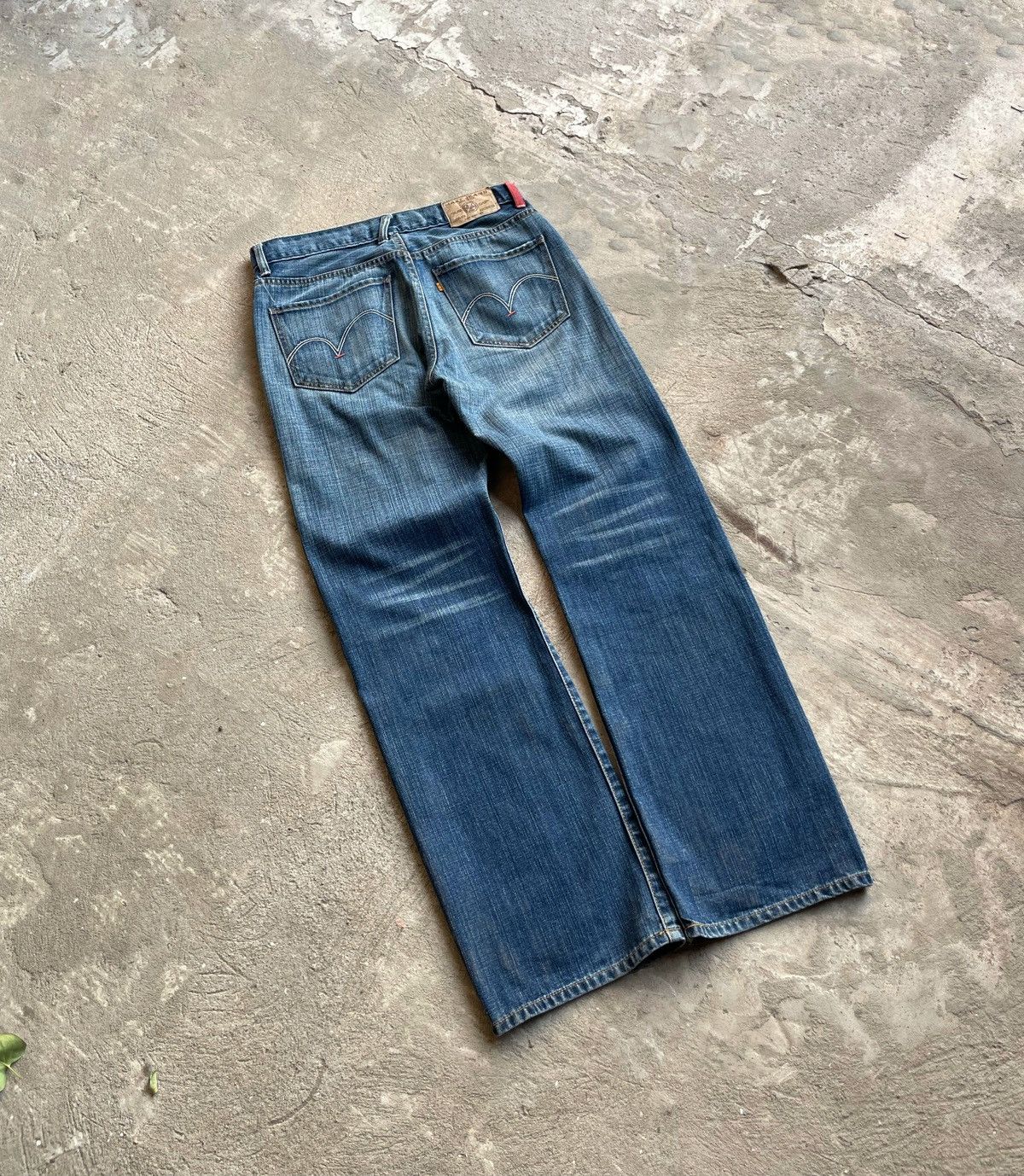 Japanese Brand Vintage Flared Jeans Faded Mud Washed Y2K Avant Garde Baggy Size US 32 / EU 48 - 5 Thumbnail