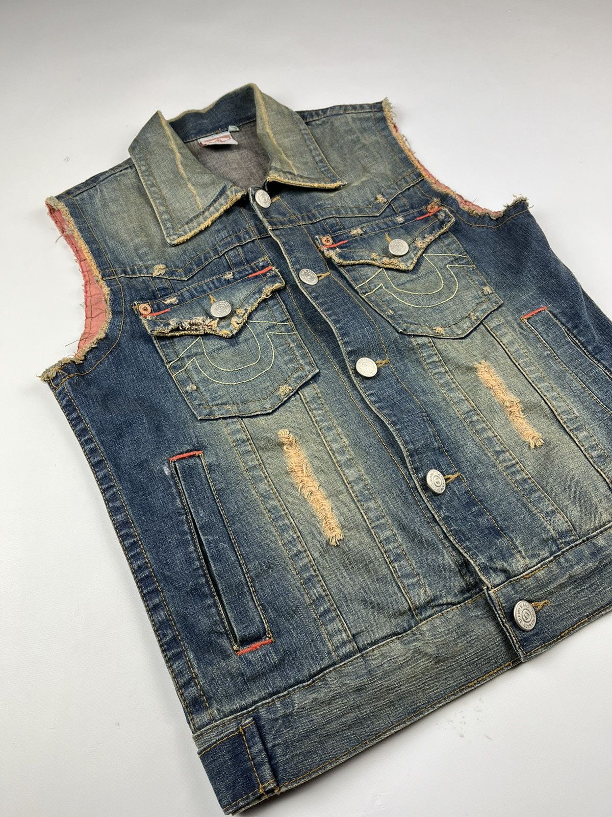 True Religion True Religion Row Seat denim jeans vest jacket y2k style Size M / US 6-8 / IT 42-44 - 2 Thumbnail