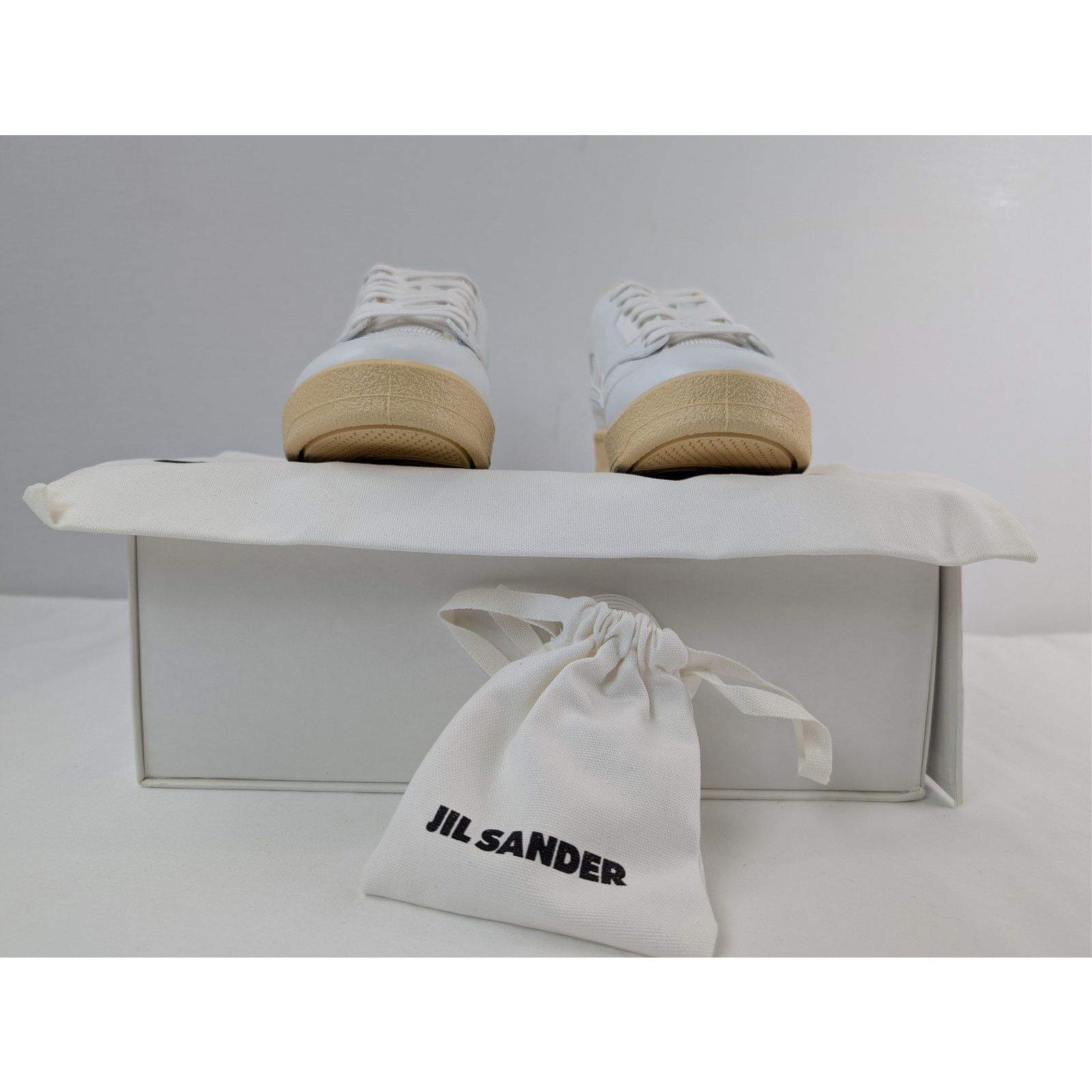 Jil Sander o1rshd1 Dragon Fabric Gummy Cow Nappa Sneakers in White Size US 11 / EU 44 - 17 Thumbnail