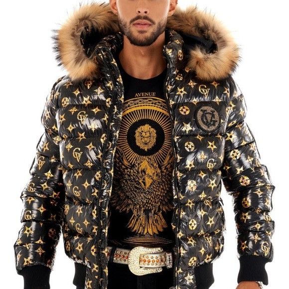 Gold Black Fur Jacket George V Designer Brand From Paris Rhi