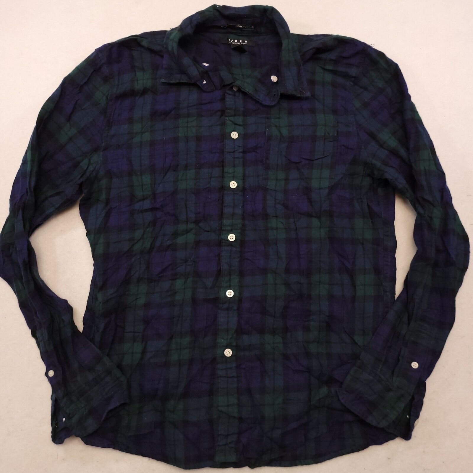 21 Men 21 Men Tartan Flannel Button Up Shirt Mens Size Large Purple Size US L / EU 52-54 / 3 - 2 Thumbnail