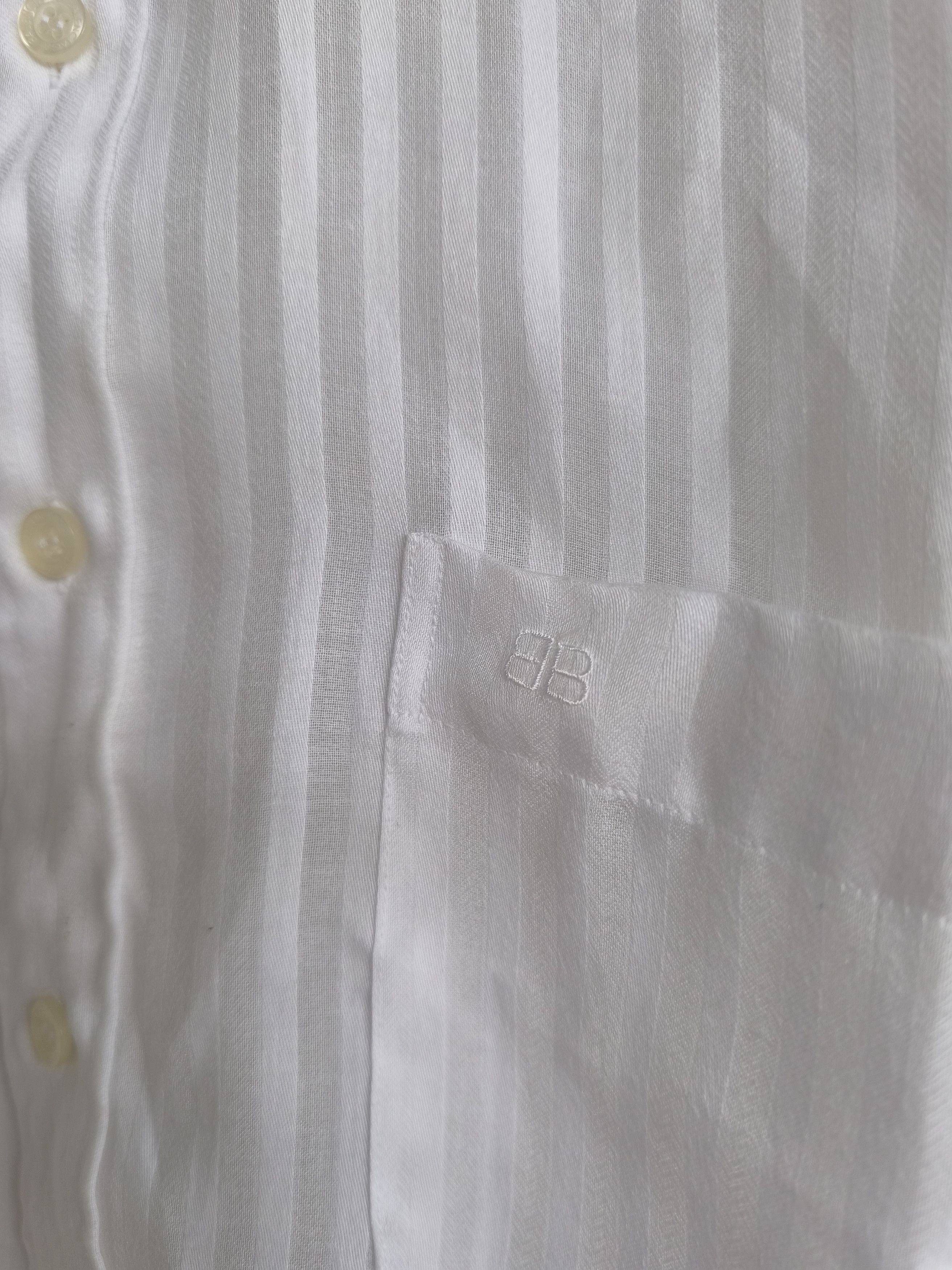 Balenciaga × Designer Vintage Balenciaga white stripe shirt Size US M / EU 48-50 / 2 - 2 Thumbnail