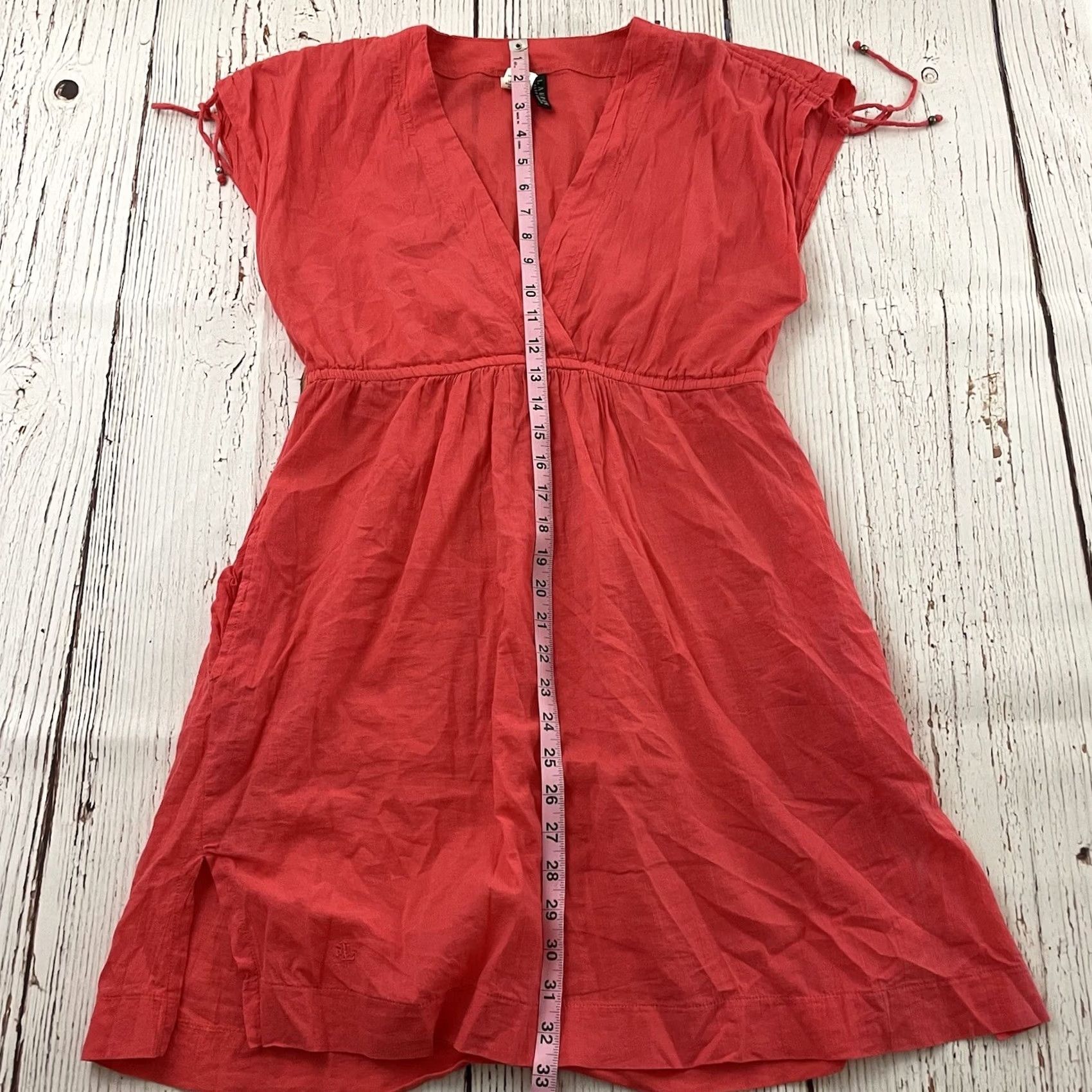 Ralph Lauren Lauren Ralph Lauren Short Dress Women's Medium Pink Cotton Beach Short Sleeves Blouse 90s Beach? Size 32" / US 10 / IT 46 - 4 Thumbnail