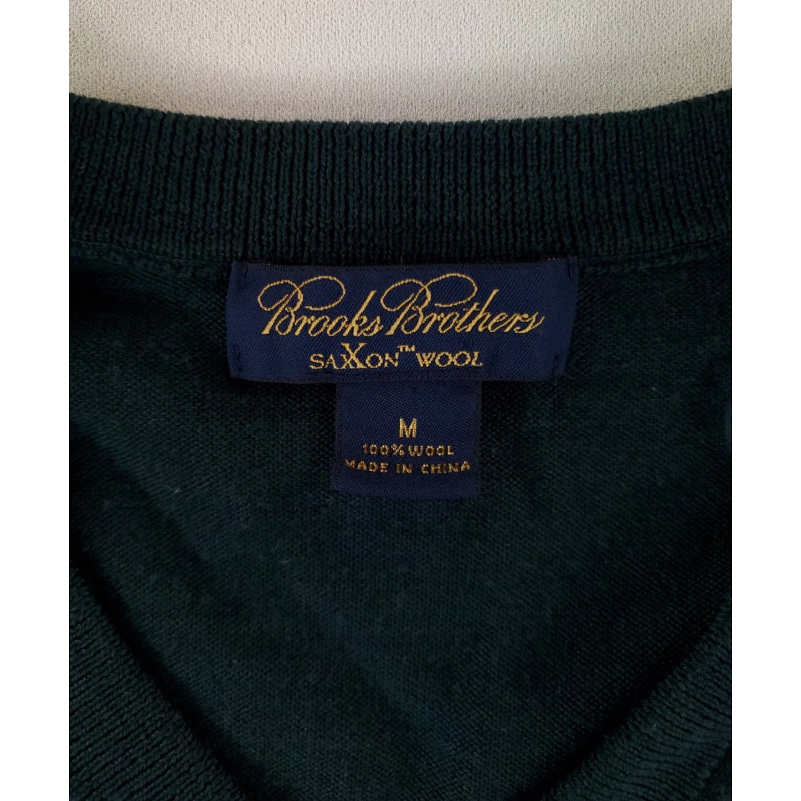 Brooks Brothers Brooks Brothers Sweater Wool Green Long Sleeve V-Neck Mens M Saxxon Wool Pullover Green Men M Size US M / EU 48-50 / 2 - 2 Thumbnail