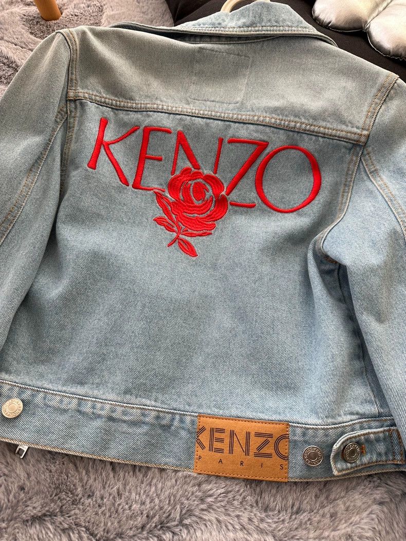 Kenzo KENZO Rose and flower embroidered denim jacket Size S / US 4 / IT 40 - 2 Thumbnail