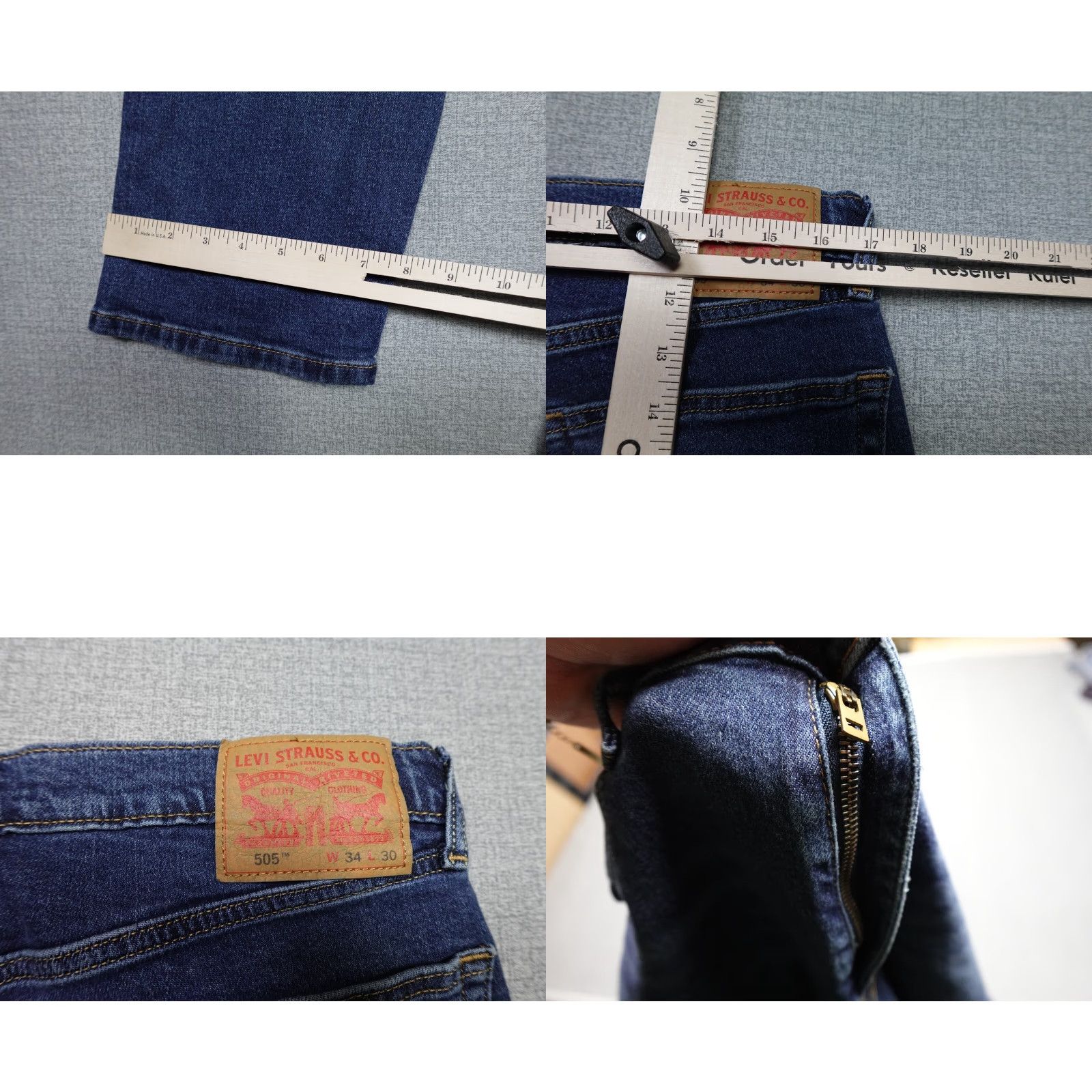 Levi's Levi's 505 Jeans Mens 34x30 Blue Regular Fit Straight Leg Cowboy Size US 34 / EU 50 - 8 Thumbnail