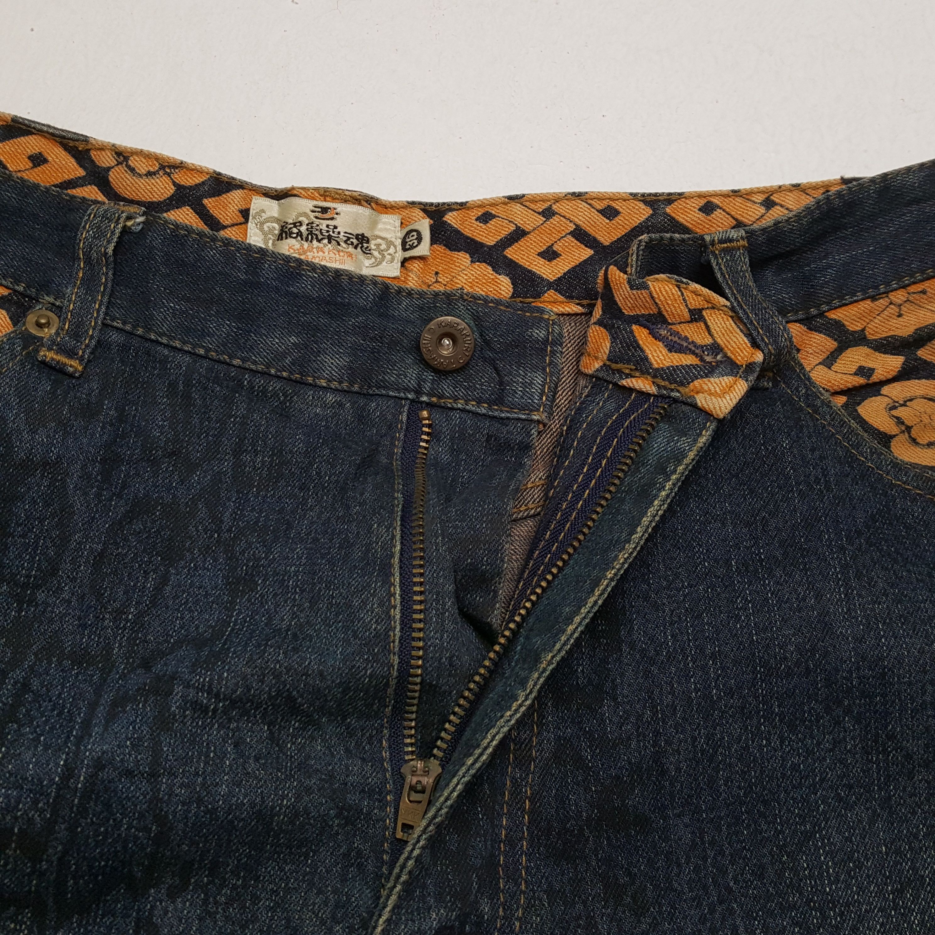 Japanese Brand × Vintage KARAKURI TAMASHII Japanese Fashion Streetwear Style Jeans Size US 34 / EU 50 - 12 Thumbnail