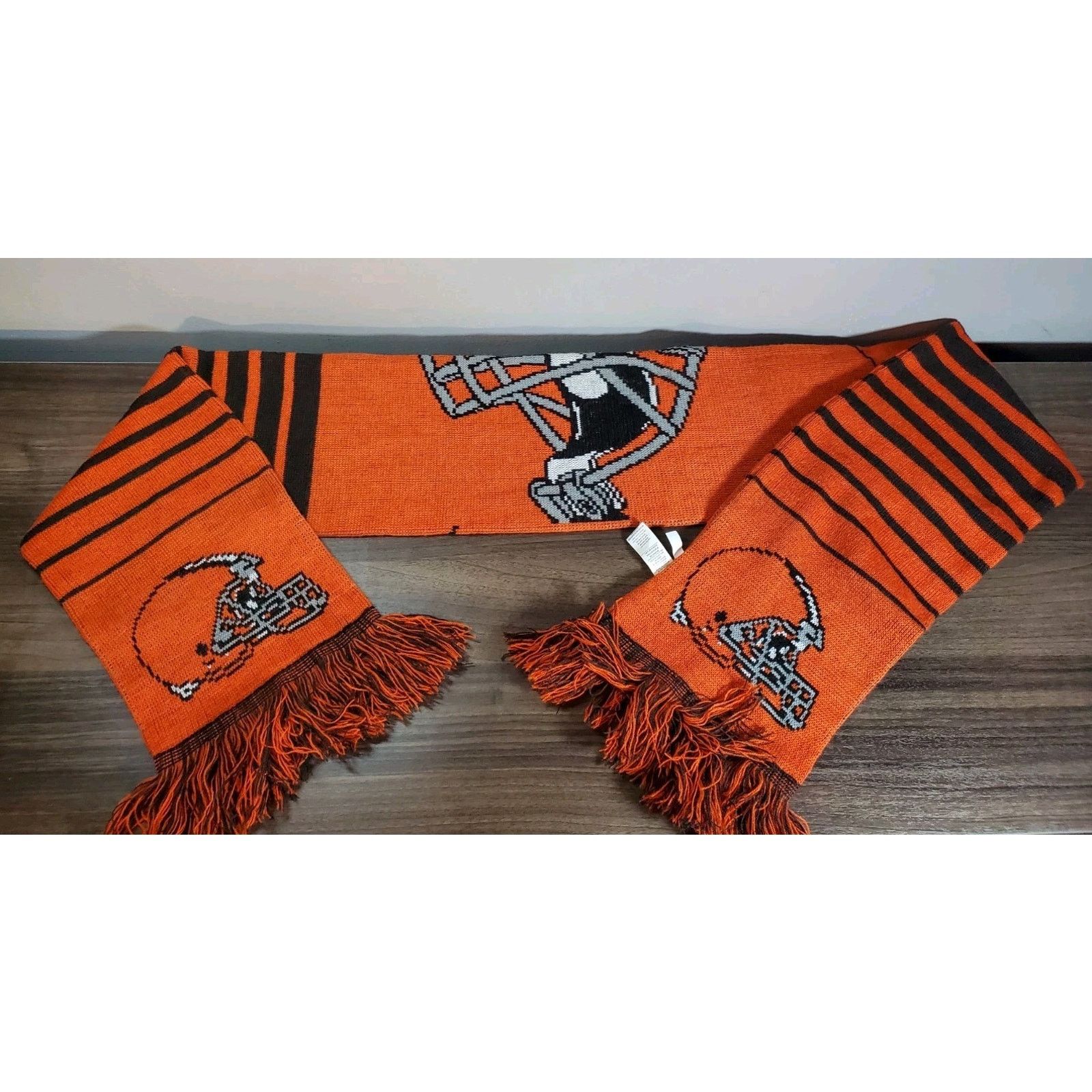 NFL Cleveland Browns Knit Long Scarf NFL Football Orange Brown Size ONE SIZE - 1 Thumbnail