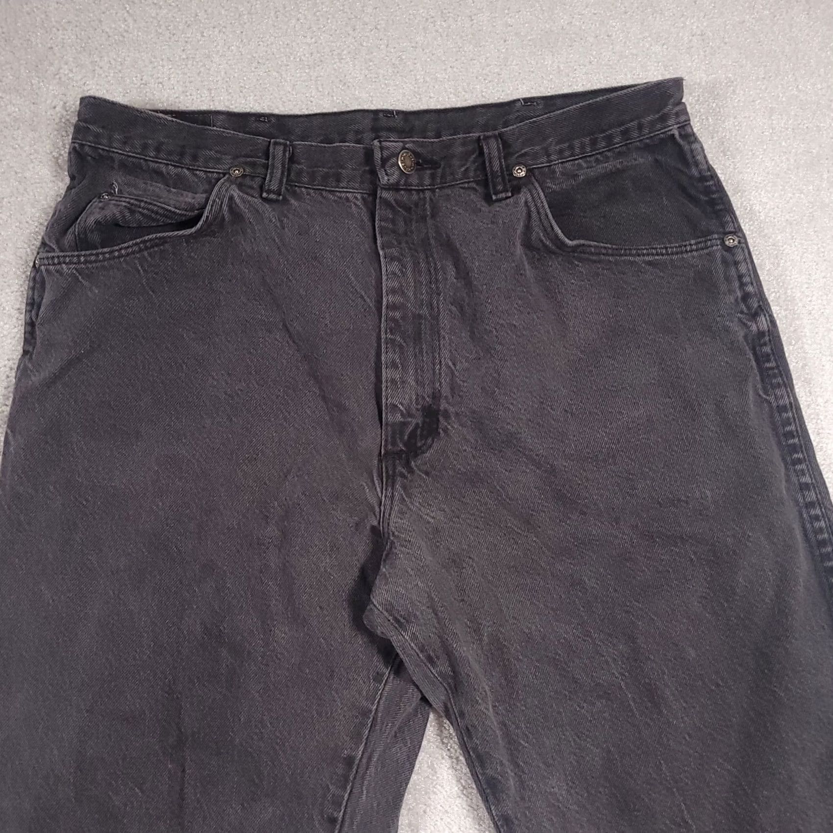 Wrangler VINTAGE Wrangler Jeans Mens 38X30 Black Mid Rise Denim Made In USA Jeans Mens Black 5-Pocket Cowboy USA Wrangler Size US 38 / EU 54 - 3 Thumbnail