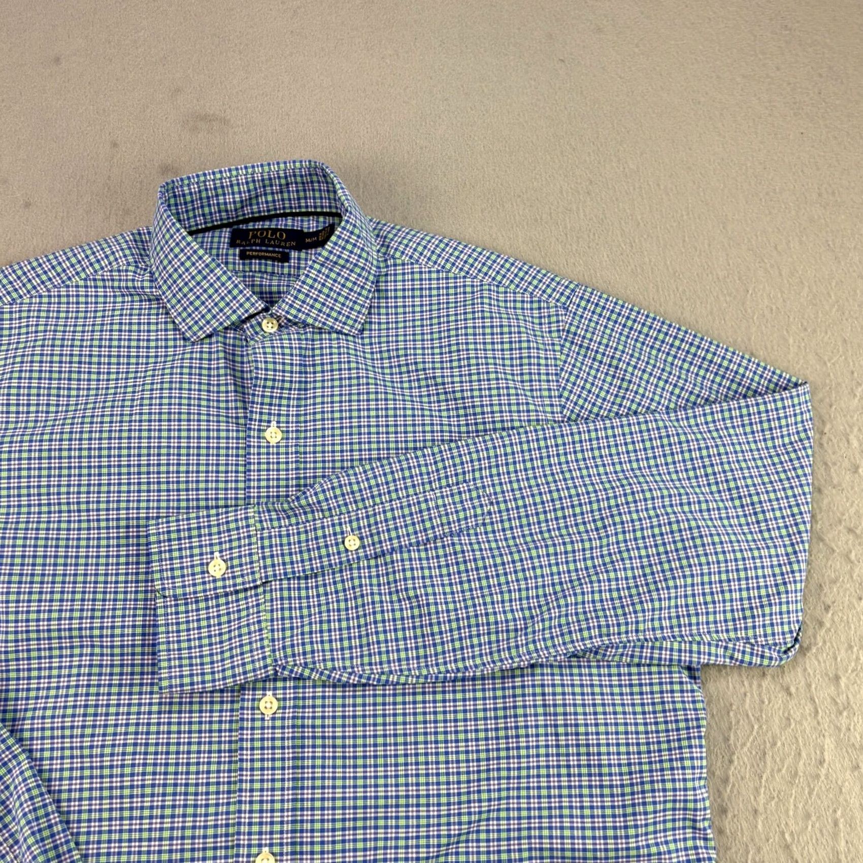 Polo Ralph Lauren Polo Ralph Lauren Performance Shirt Mens M Blue Plaid Button Up Stretch Shirt Size US M / EU 48-50 / 2 - 2 Thumbnail