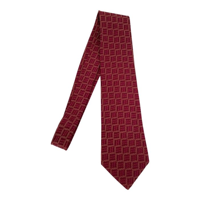 Charvet CHARVET PLACE VENDÔME Red Geometric Silk Tie Made In France ...