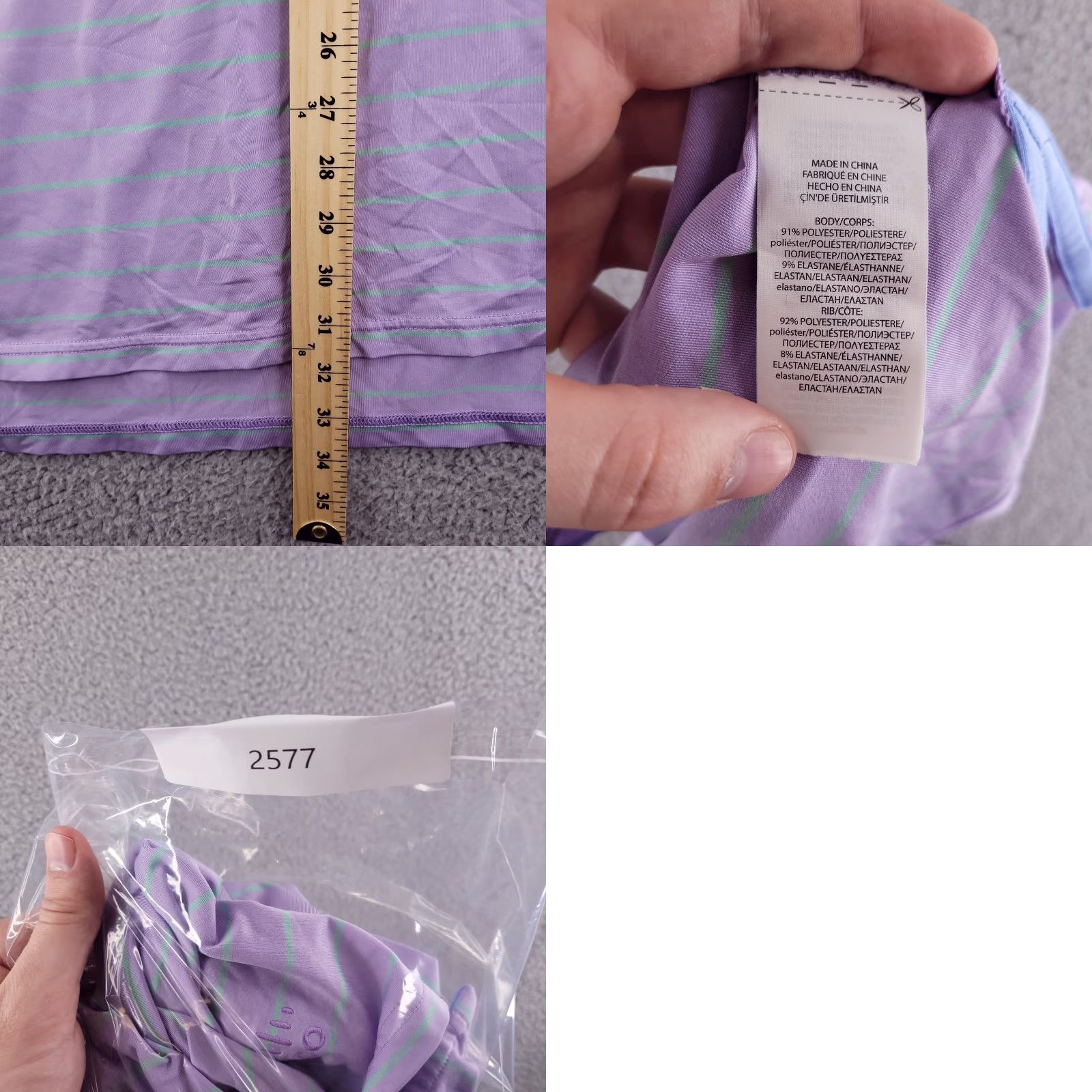 Ralph Lauren Ralph Lauren Golf Polo Mens XL Purple Green Stripe Oversized Company Logos Baggy Size US XL / EU 56 / 4 - 8 Thumbnail