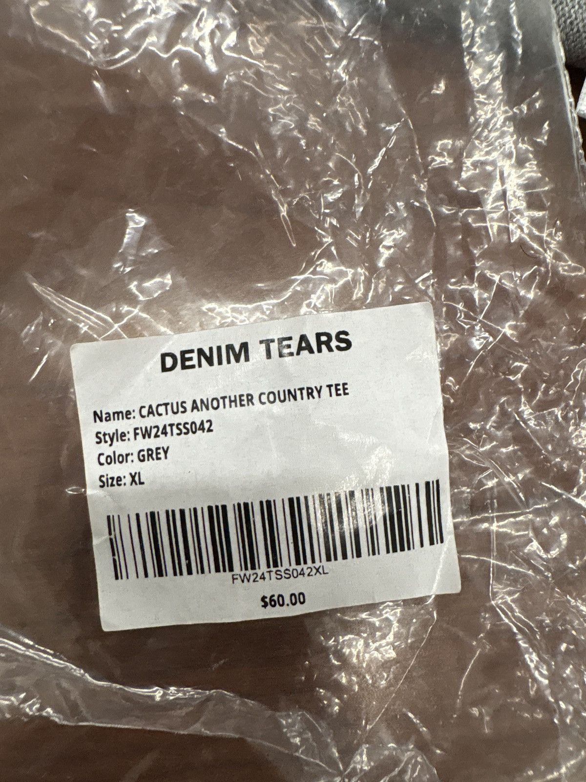 Cactus Plant Flea Market × DENIM TEARS Denim Tears x CPFM Cactus Tears Tee Grey Size US XL / EU 56 / 4 - 1 Thumbnail