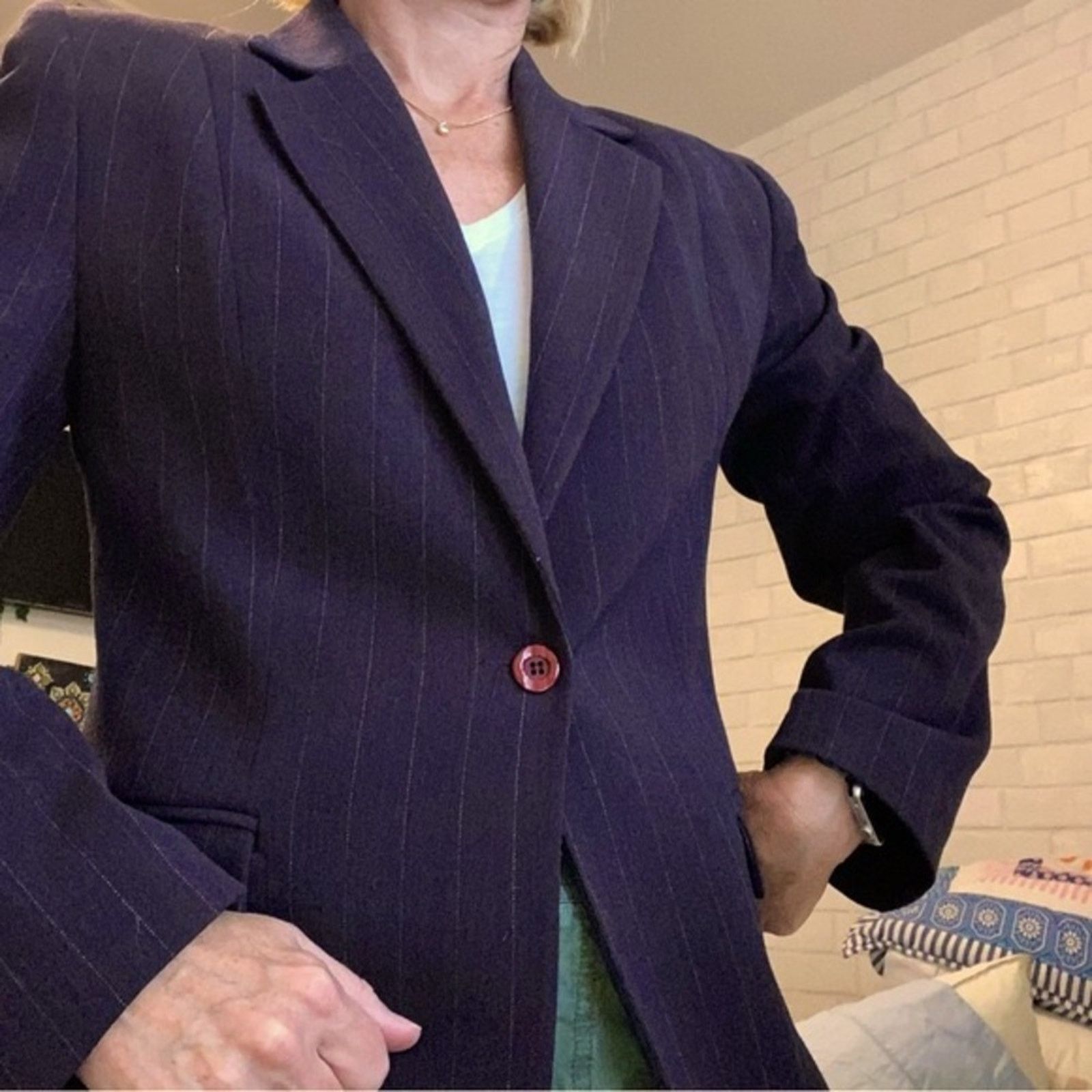 Wolford WOLFORD Germany $700 Burg Pinstripe Women’s Blazer EU40 US 6 Size M / US 6-8 / IT 42-44 - 15 Thumbnail