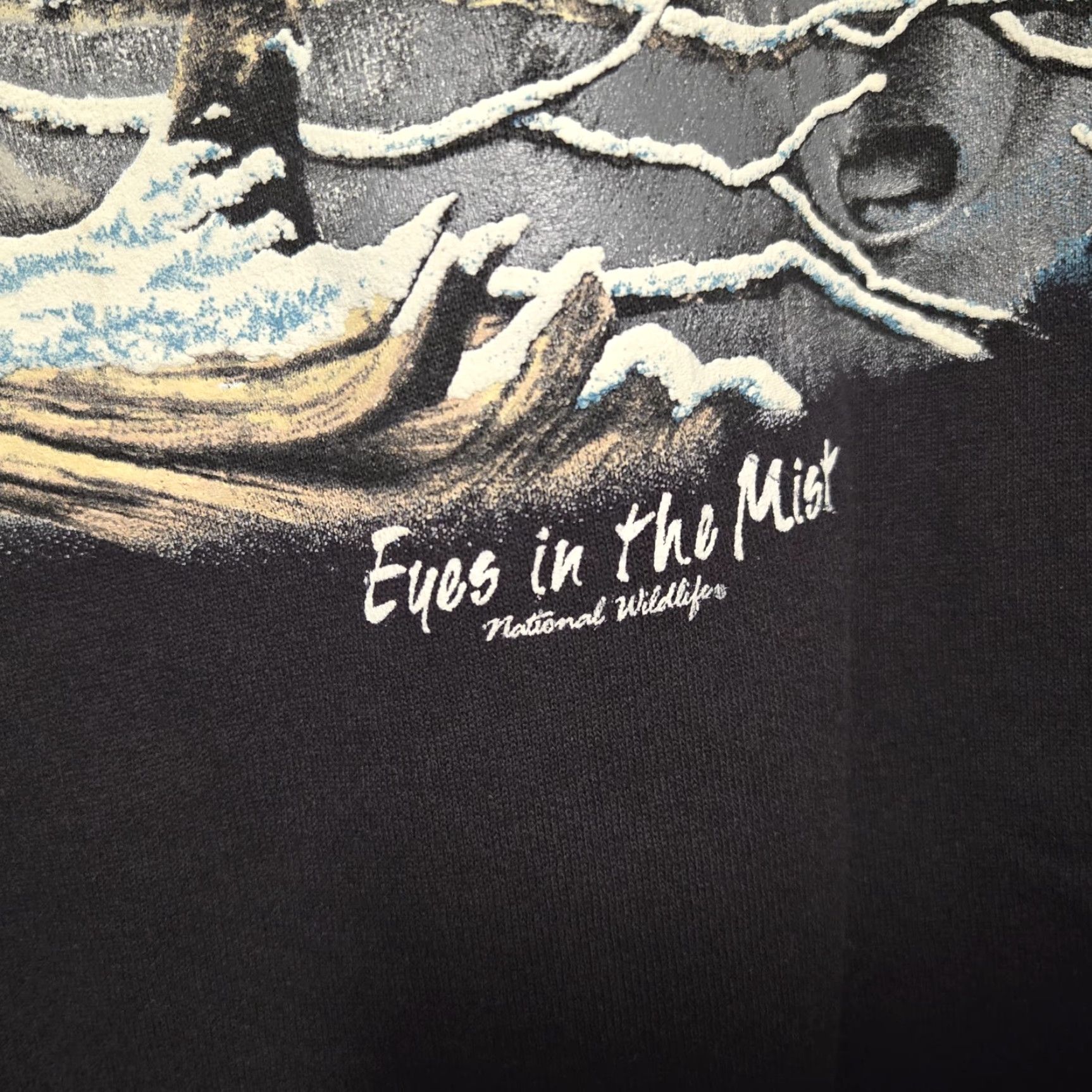 Hanes VINTAGE Eyes In the Mist Wolf Sweatshirt Black Adult XXL 1991 Wildlife NWOT Size US XXL / EU 58 / 5 - 6 Thumbnail