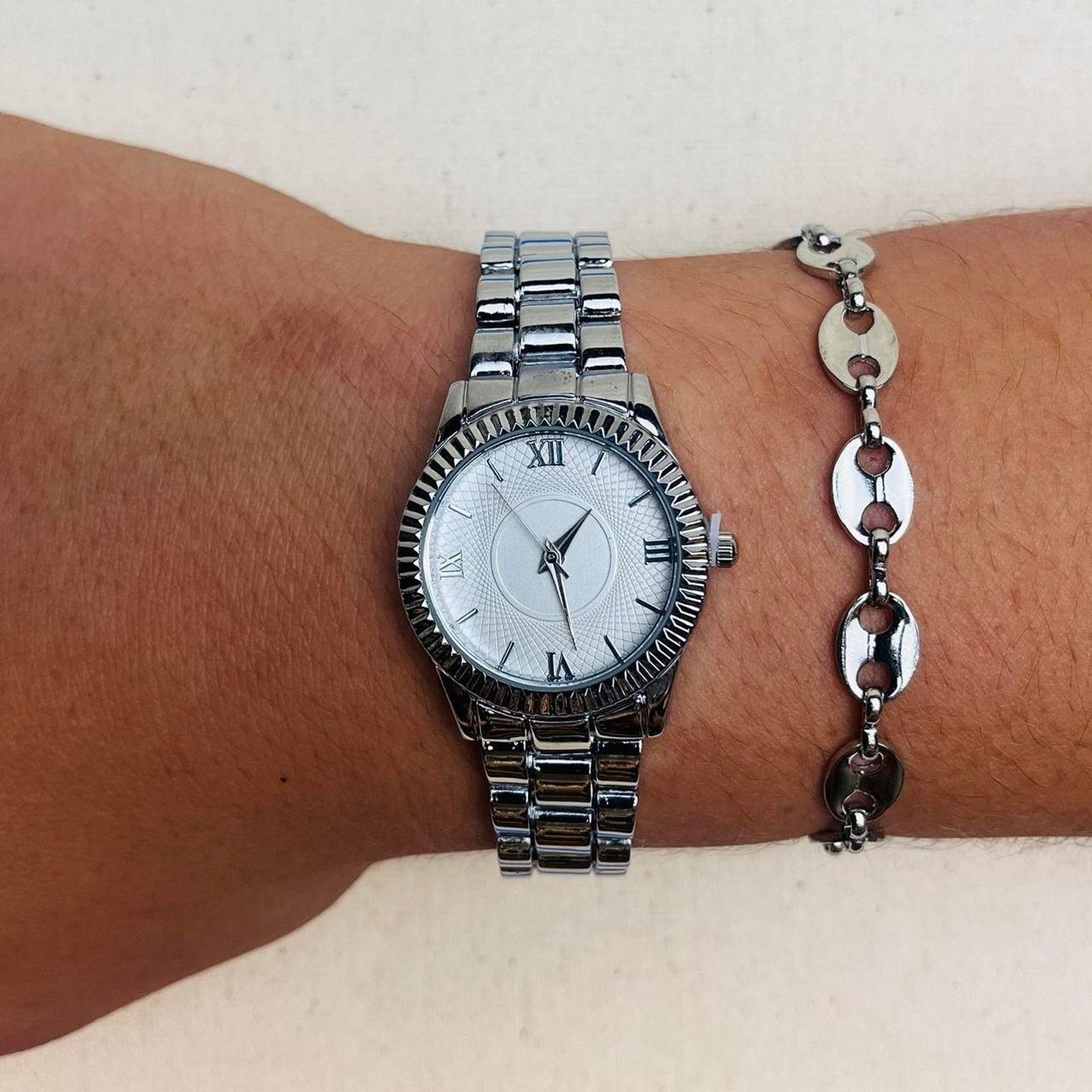 Other silver classy sporty round stainless steel quartz Size ONE SIZE - 1 Thumbnail