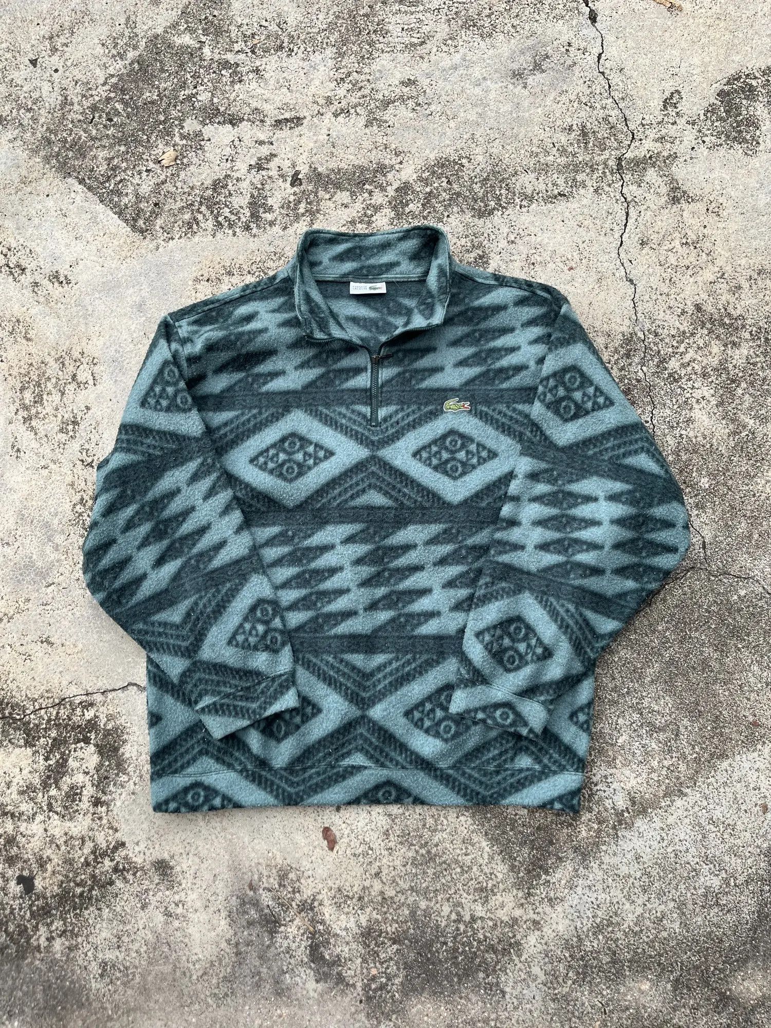 Lacoste Vintage Lacoste Aztec Fleece Half Zipper Jacket Size US XL / EU 56 / 4 - 2 Thumbnail
