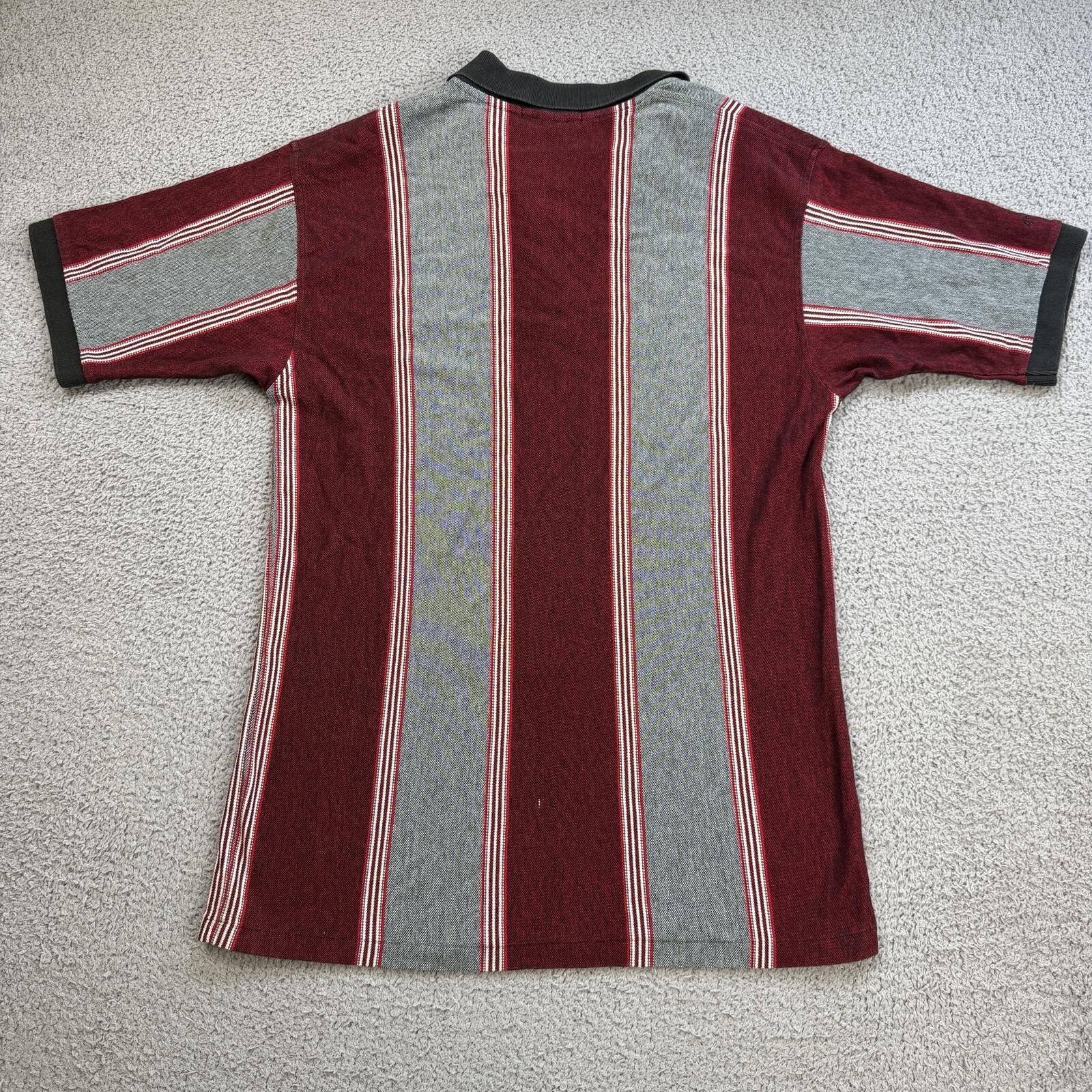 Antigua Vintage 90s Wisconsin Badgers Striped Polo Shirt Mens M Size US M / EU 48-50 / 2 - 2 Thumbnail