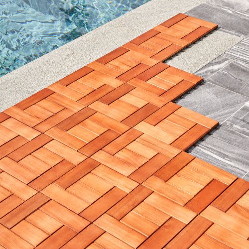 Designer × Homemade (Set of 10) Hanalei Eucalyptus Interlocking Wooden Decktile Size US L / EU 52-54 / 3 - 6 Thumbnail