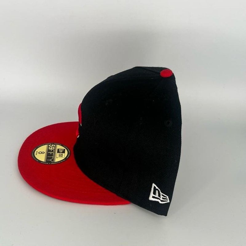 New Era Size 8 Black Red Cincinnati Reds New Era NBA 59Fifty Fitted Size ONE SIZE - 4 Thumbnail