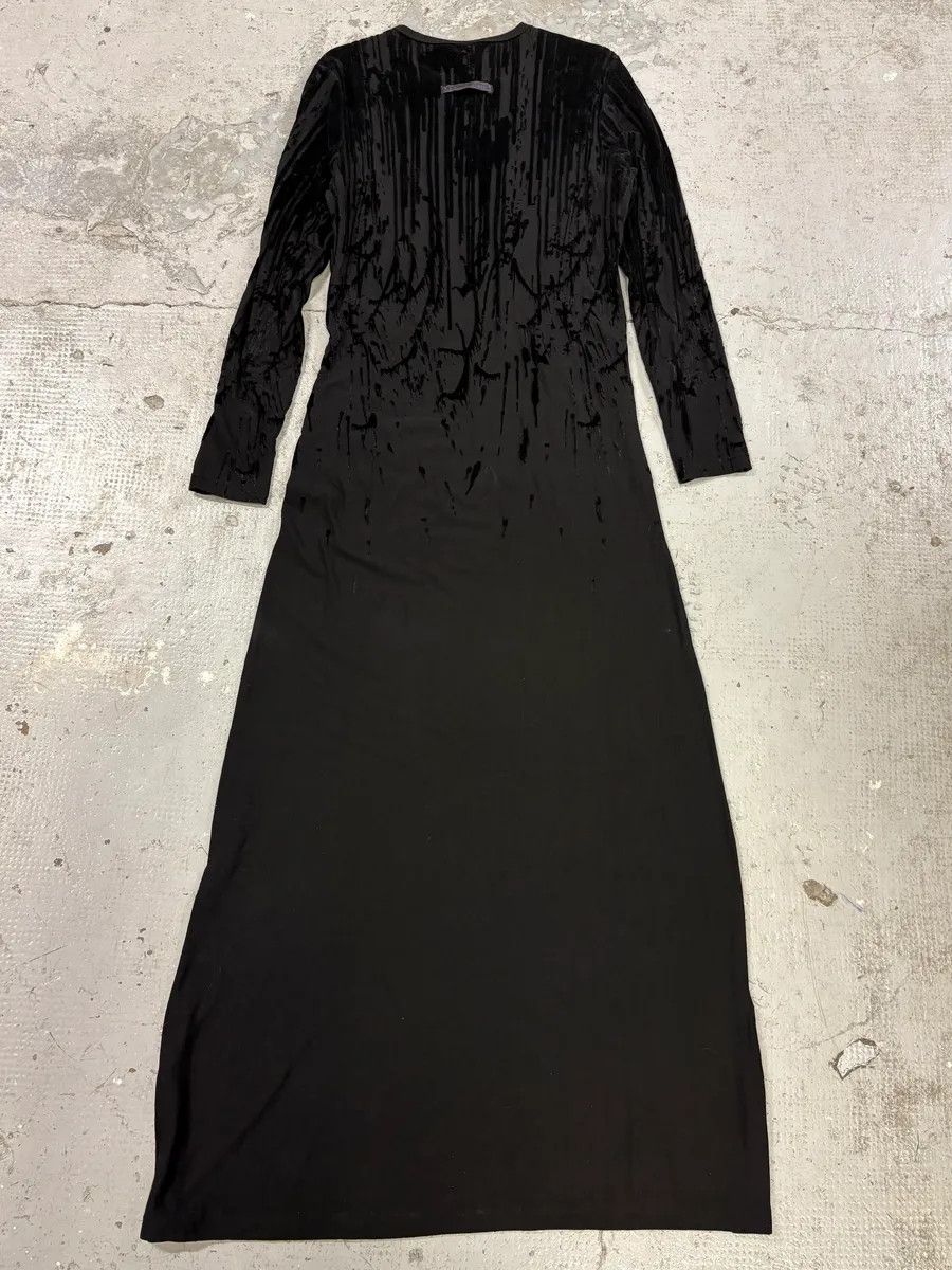 Jean Paul Gaultier AW1998 Jean Paul Gaultier Blood Drip Black Velvet Maxi Dress Size S / US 4 / IT 40 - 1 Thumbnail