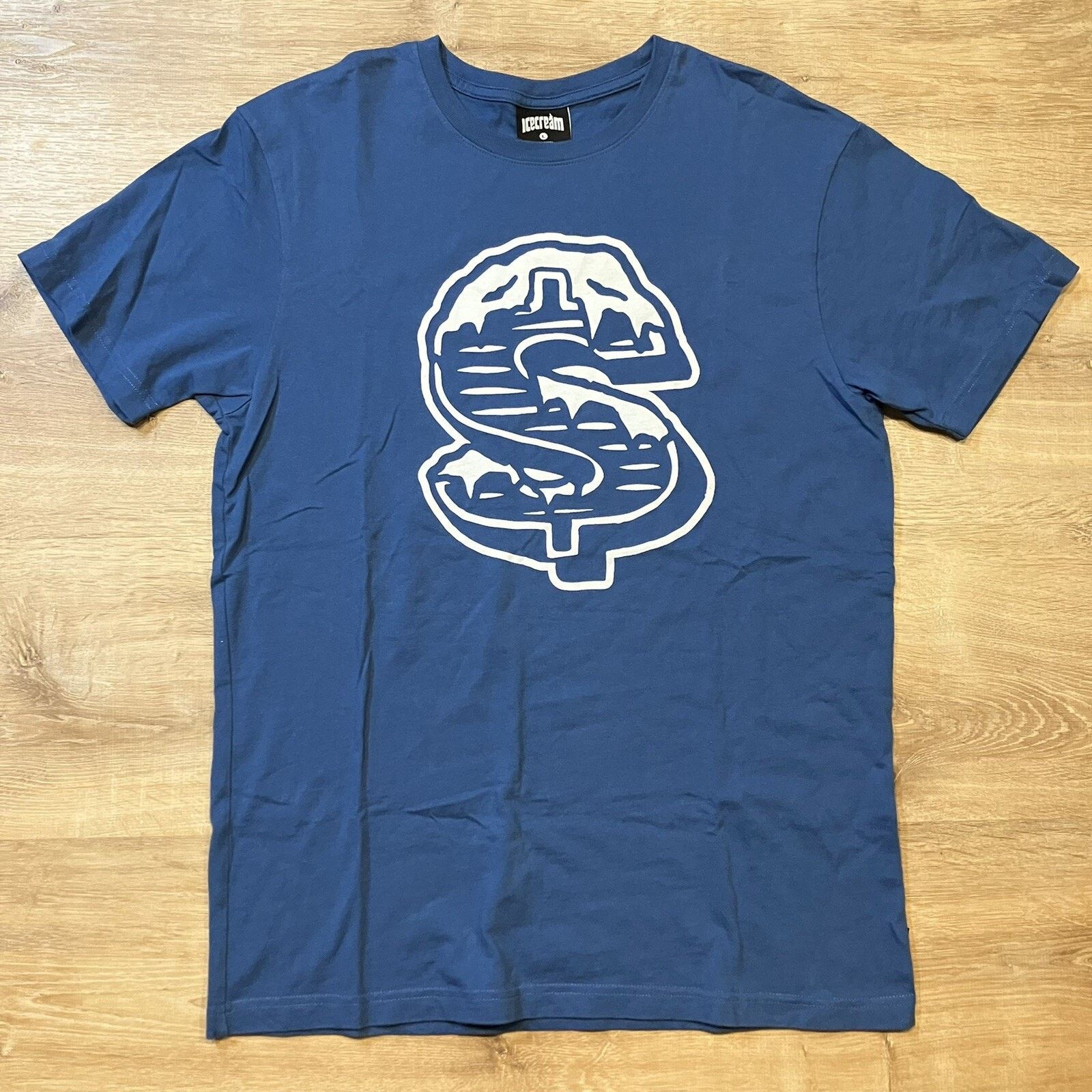 Icecream Ice Cream T-Shirt Solid Crewneck Dollar Sign Blue - Large Size US L / EU 52-54 / 3 - 1 Thumbnail