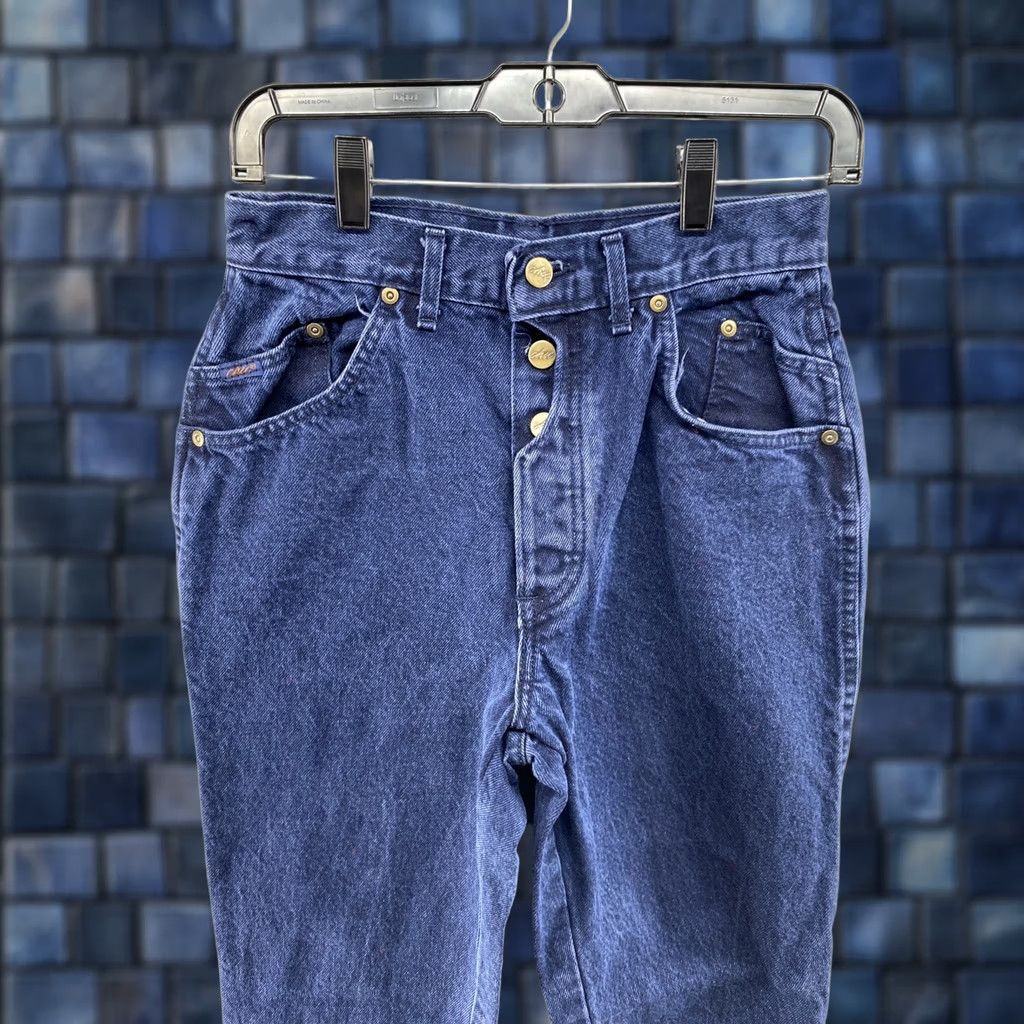 Vintage VINTAGE CHIC Jeans Women’s Button Fly Dark Wash High Rise 100% Cotton USA Made Size 9, 5-Pocket, Tapered Size 30" / US 8 / IT 44 - 1 Thumbnail