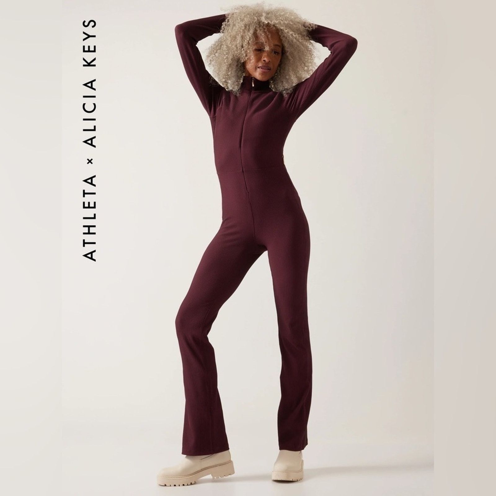 Athleta ATHLETA X ALICIA KEYS Goddess Bodysuit Flare in Maroon Sz XL Size XL / US 12-14 / IT 48-50 - 1 Thumbnail