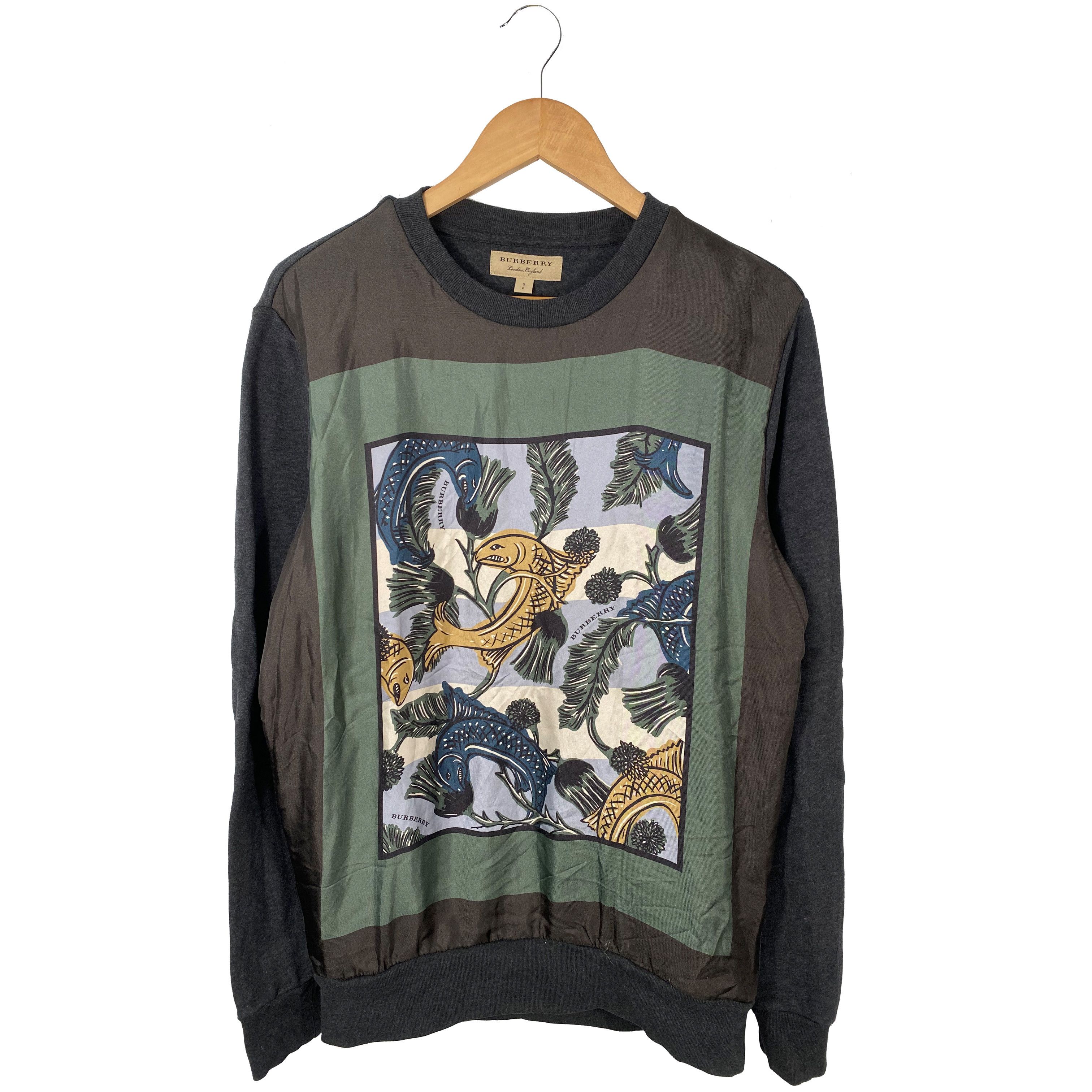 Burberry Burberry Black Printed Silk Fish Ornament Sweatshirt Size S Size US S / EU 44-46 / 1 - 1 Thumbnail
