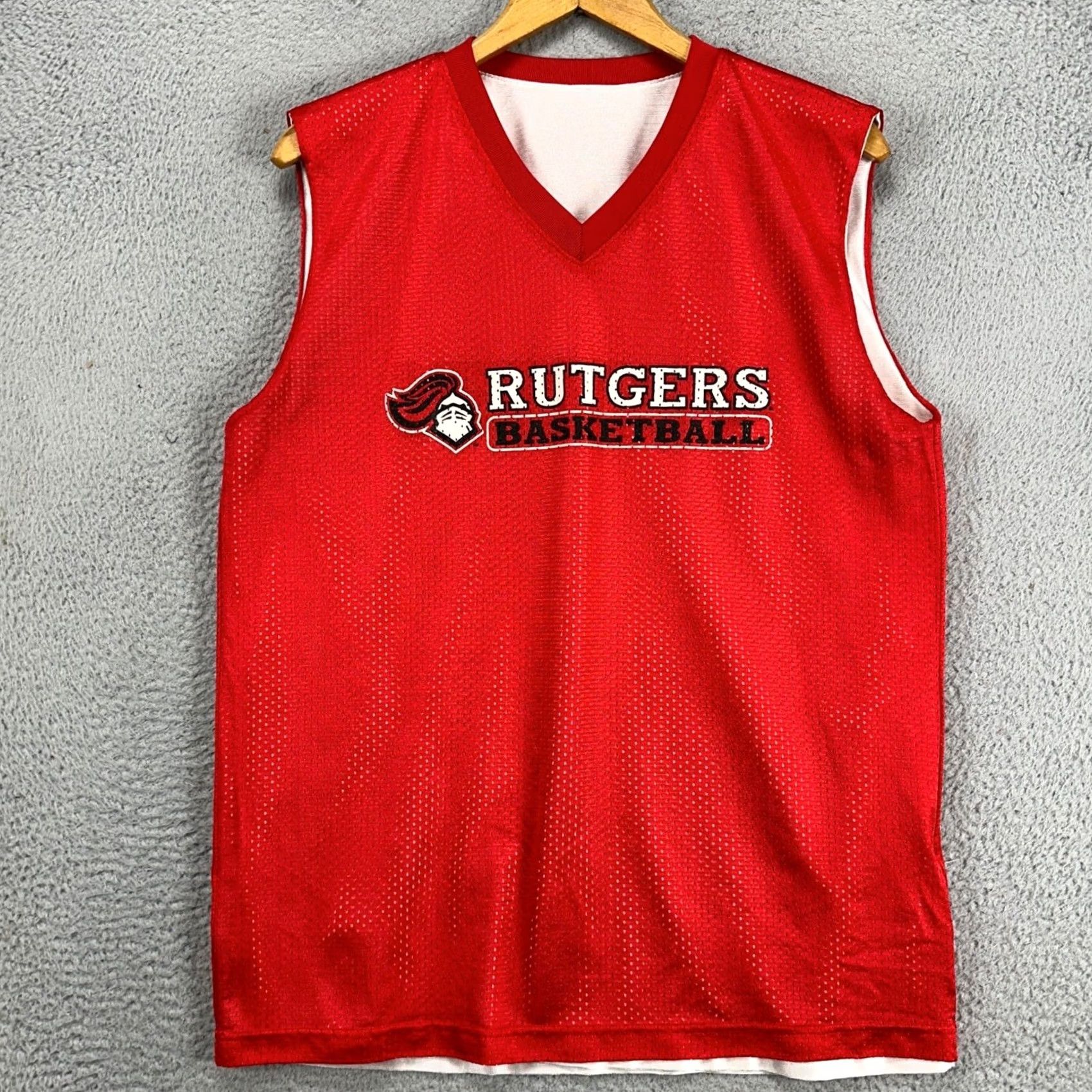 Vintage Rutgers Scarlet Knights Mens Basketball Jersey Shirt Medium Red White Reversible V-Neck Sleeveless Size US M / EU 48-50 / 2 - 2 Thumbnail
