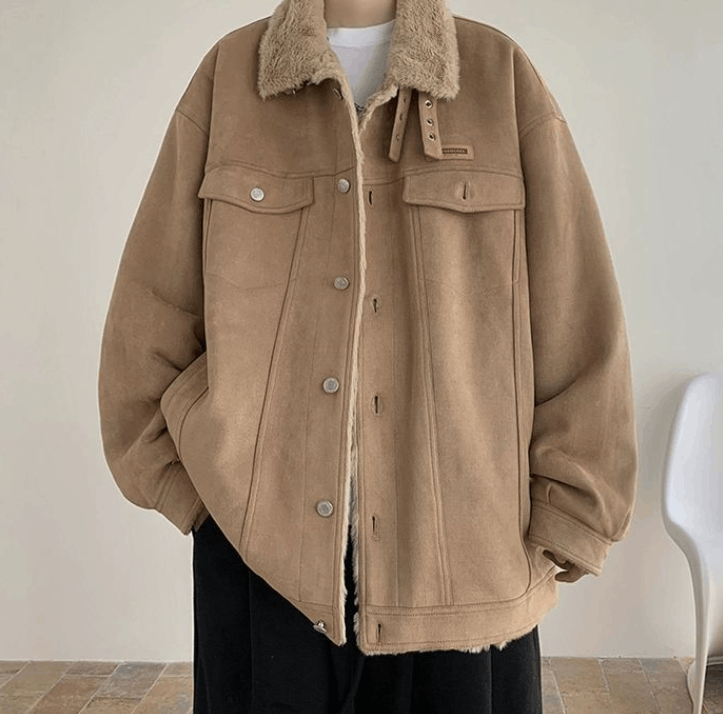 Japanese Brand American retro khaki high street thick fleece jacket y2k Size US L / EU 52-54 / 3 - 1 Thumbnail