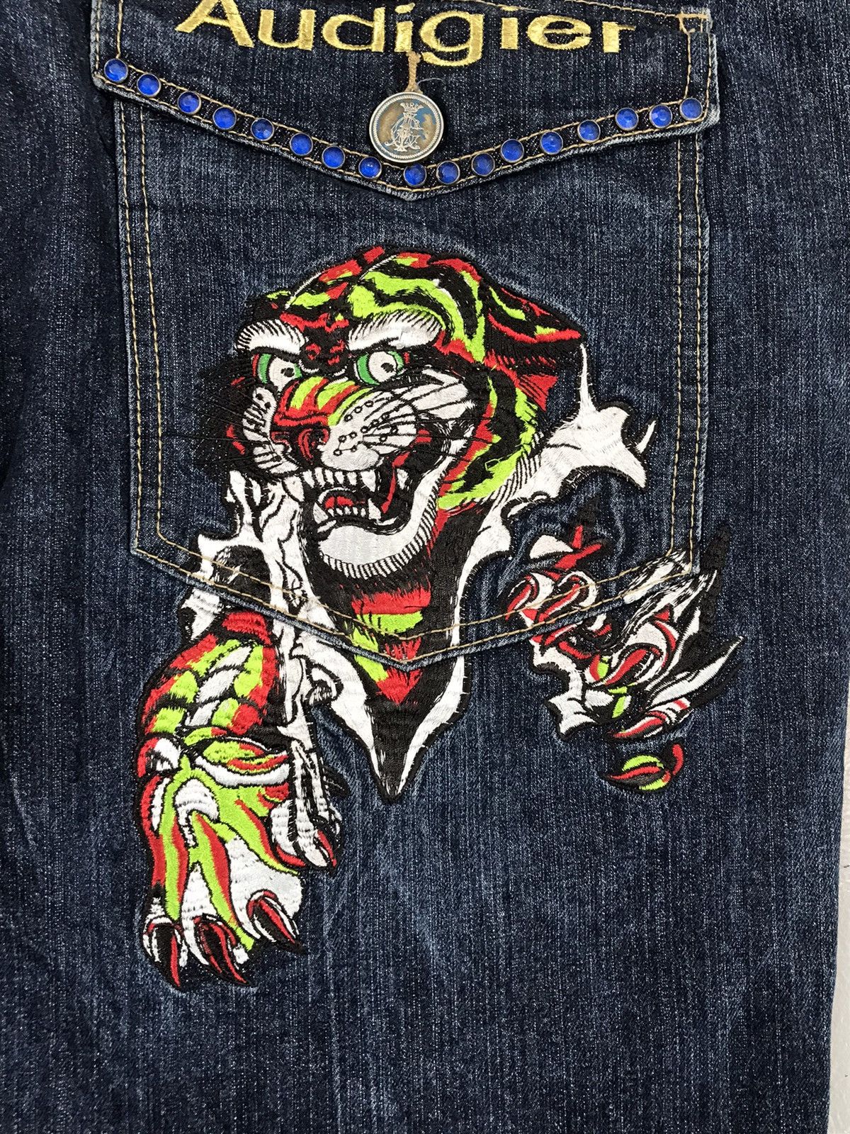 Christian Audigier × Ed Hardy × Vintage Rare vintage Christian Audigier crazy embroidered denim Size US 41 - 11 Thumbnail
