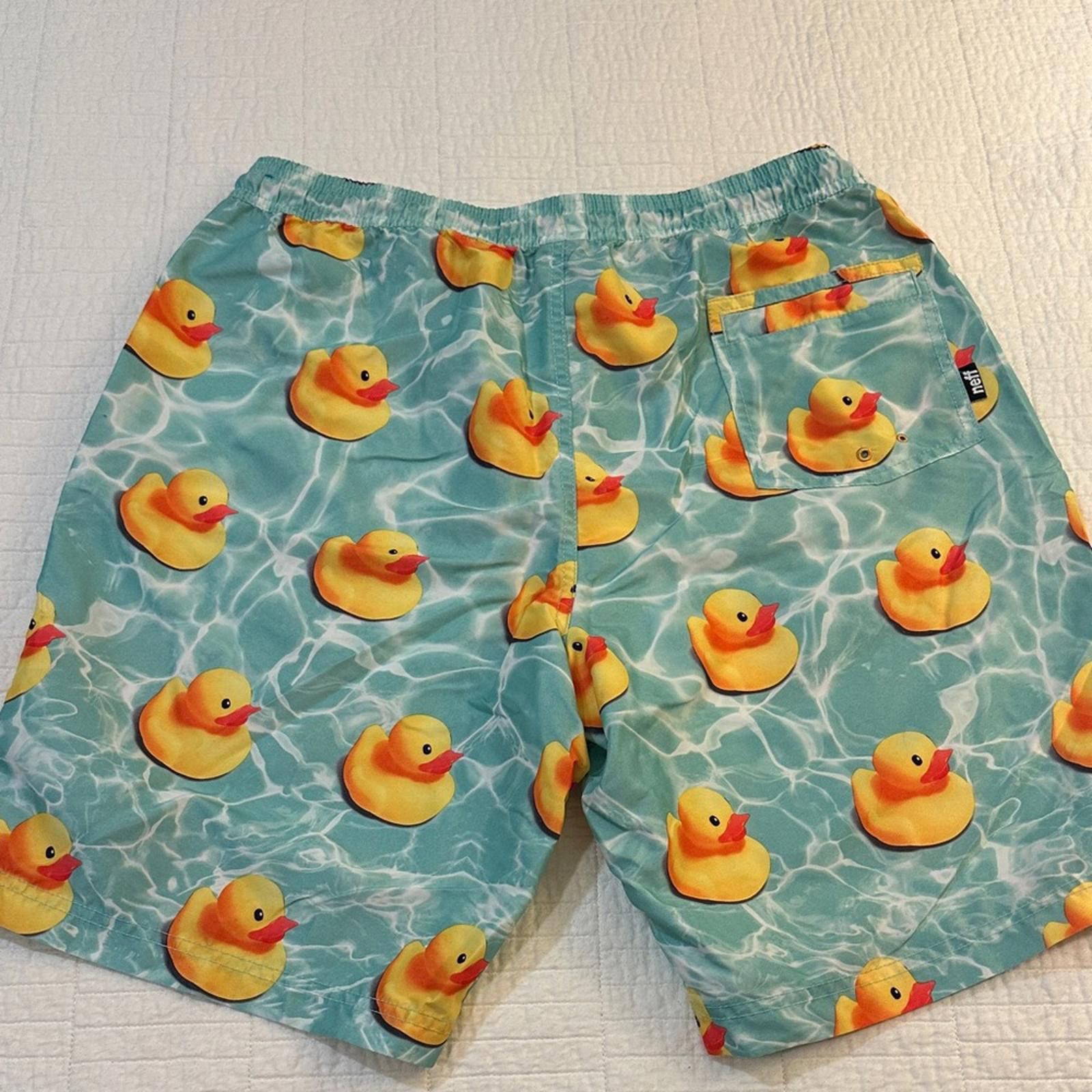 NEFF Neff Large Drawstring Aqua Duck Swim Shorts NWOT Size US 34 / EU 50 - 4 Thumbnail