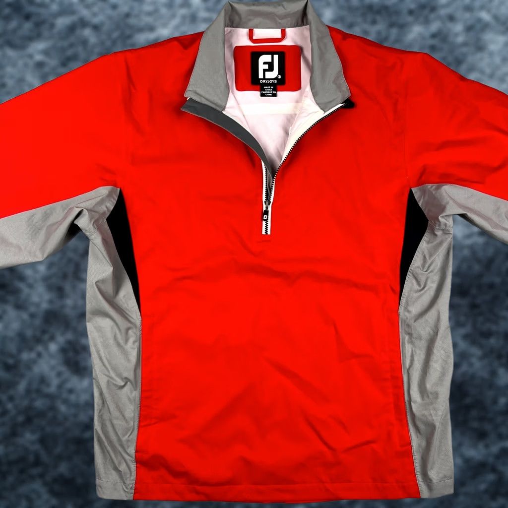 Footjoy FootJoy DryJoys HydroLite Jacket Mens Small Red Golf Rain Wind Quarter Zip Size US S / EU 44-46 / 1 - 1 Thumbnail