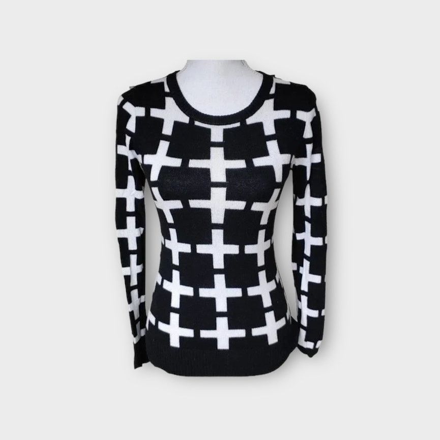 Merona Merona | Cross Print Pullover Sweater | Large Size L / US 10 / IT 46 - 9 Thumbnail
