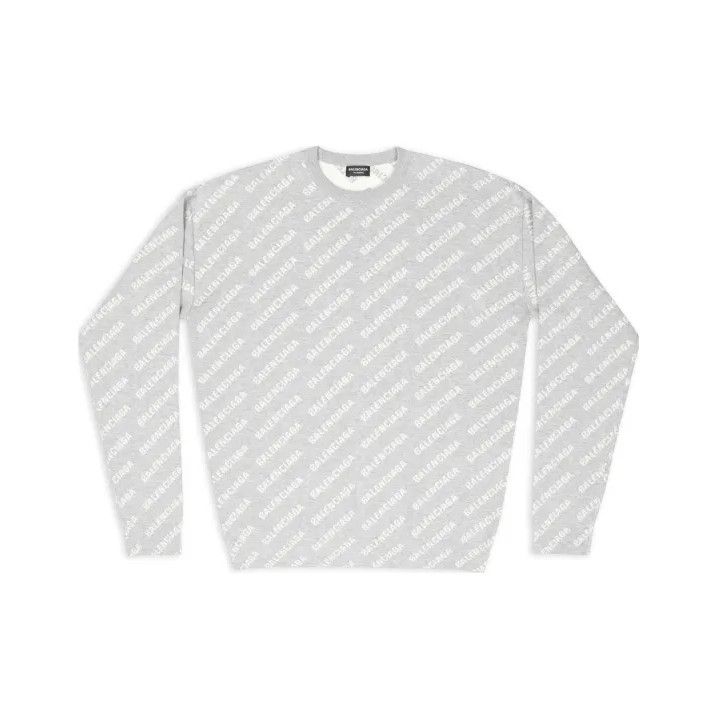 Balenciaga Logo Print Long Sleeve Sweater