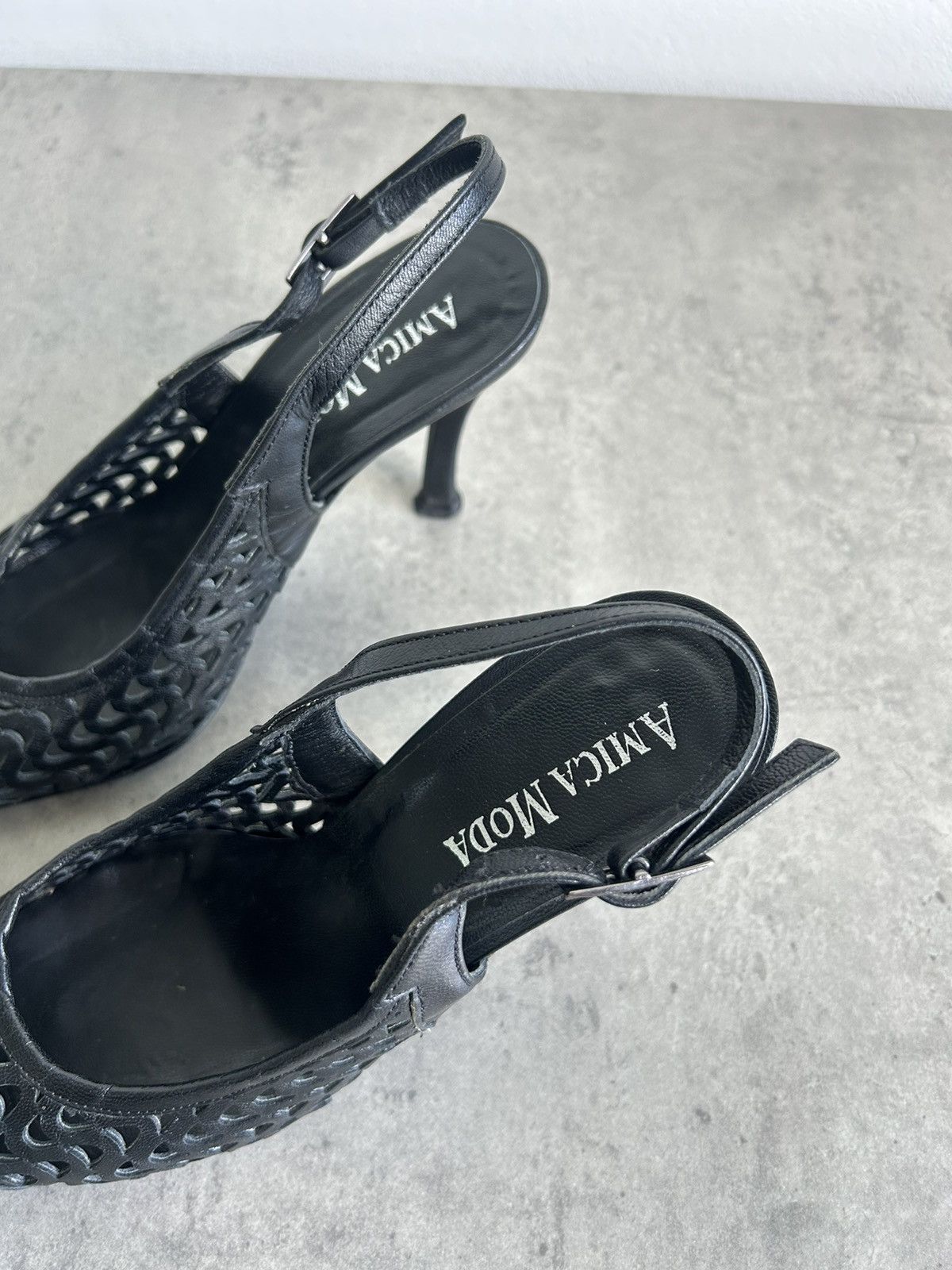 Vintage Vintage leather heels made in Italy kitten Bella hadid Size US 6 / IT 36 - 9 Thumbnail