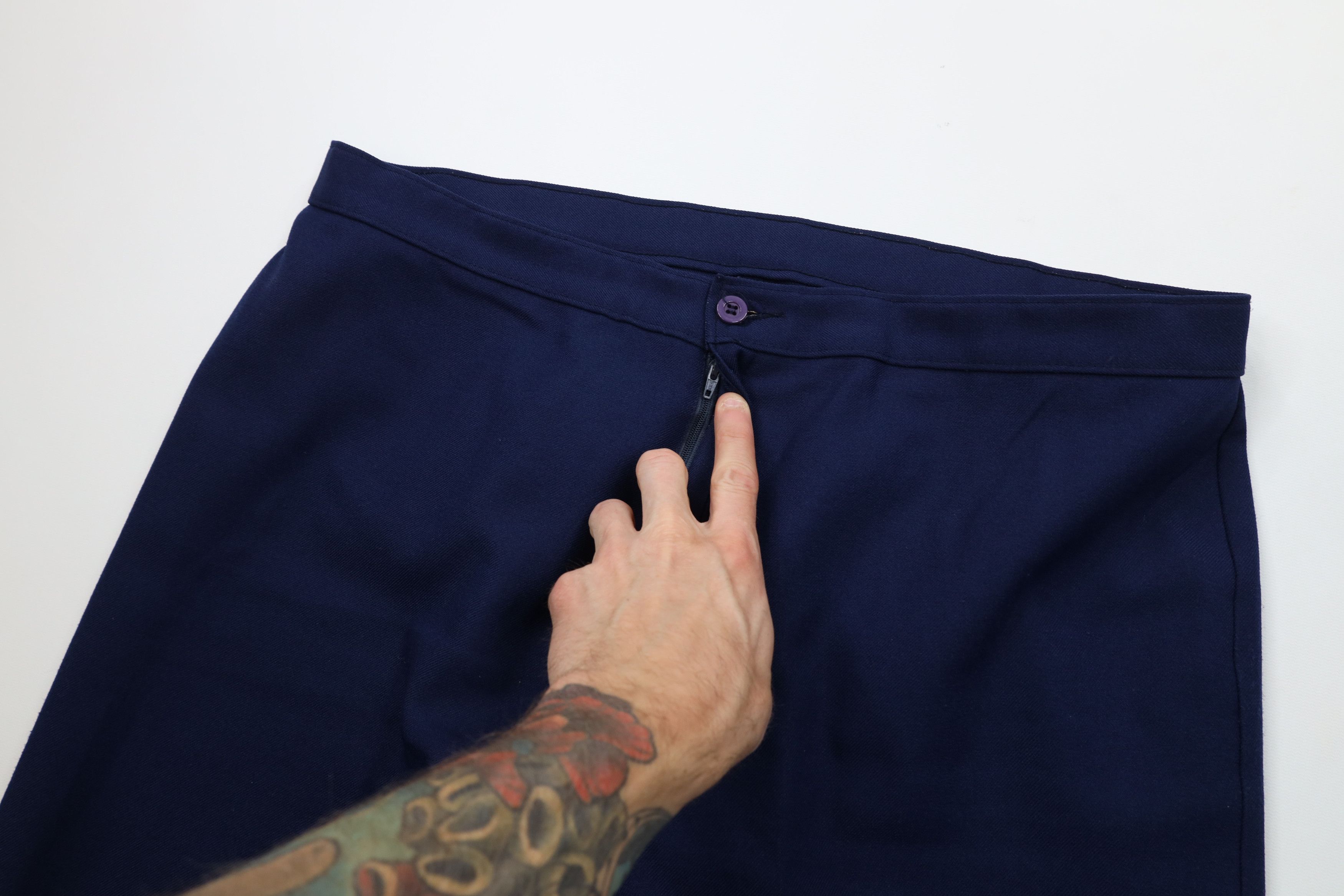 Levi's Vintage 70s 80s Levis Knit Wide Leg Chino Pants Blue USA Size 38" / US 16 / IT 52 - 6 Thumbnail