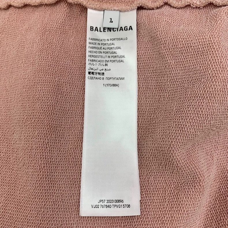 Balenciaga Balenciaga Pink logo monogrammed embroidered cotton hooded Size US L / EU 52-54 / 3 - 6 Thumbnail