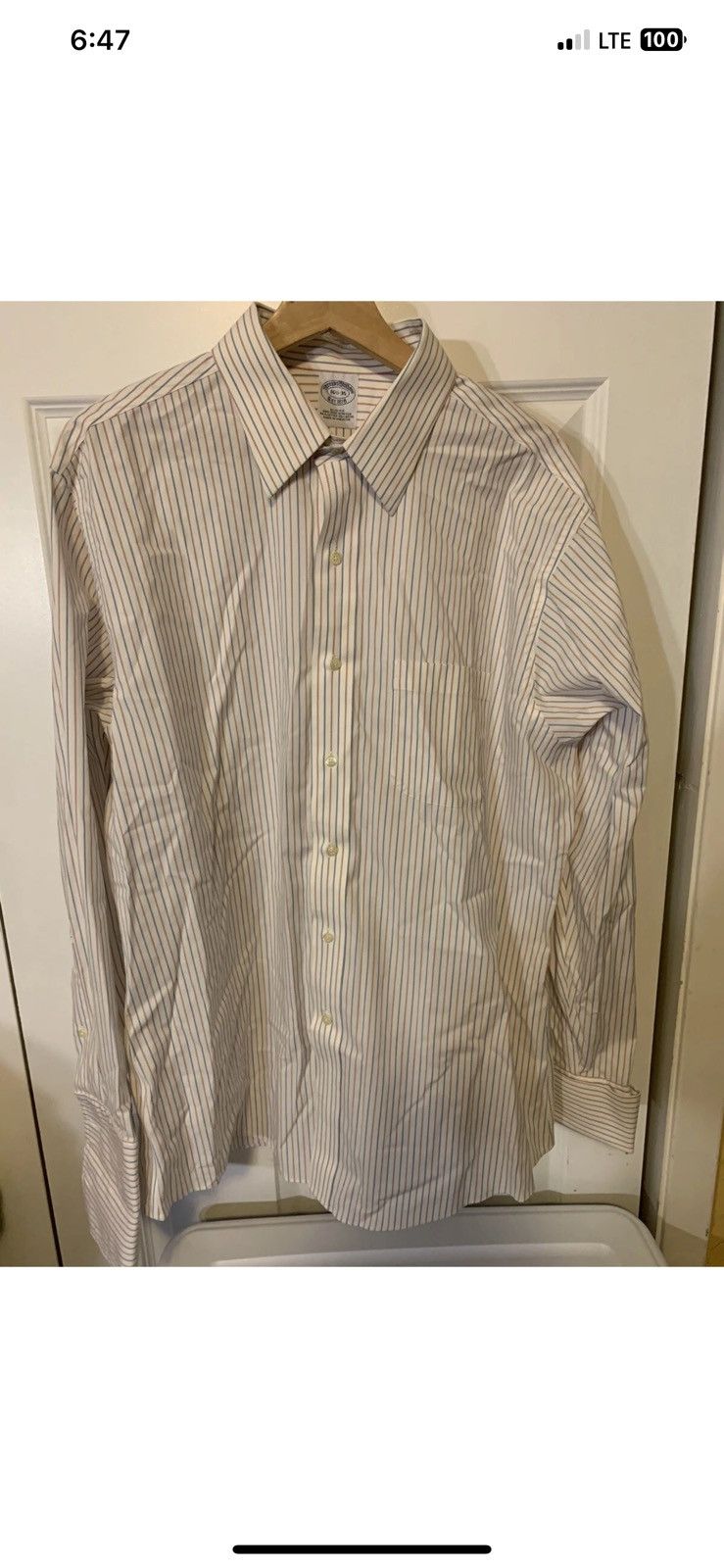 Brooks Brothers Brooks Brothers mens sz 16.5 35 button shirt french cuffs Size US L / EU 52-54 / 3 - 7 Thumbnail