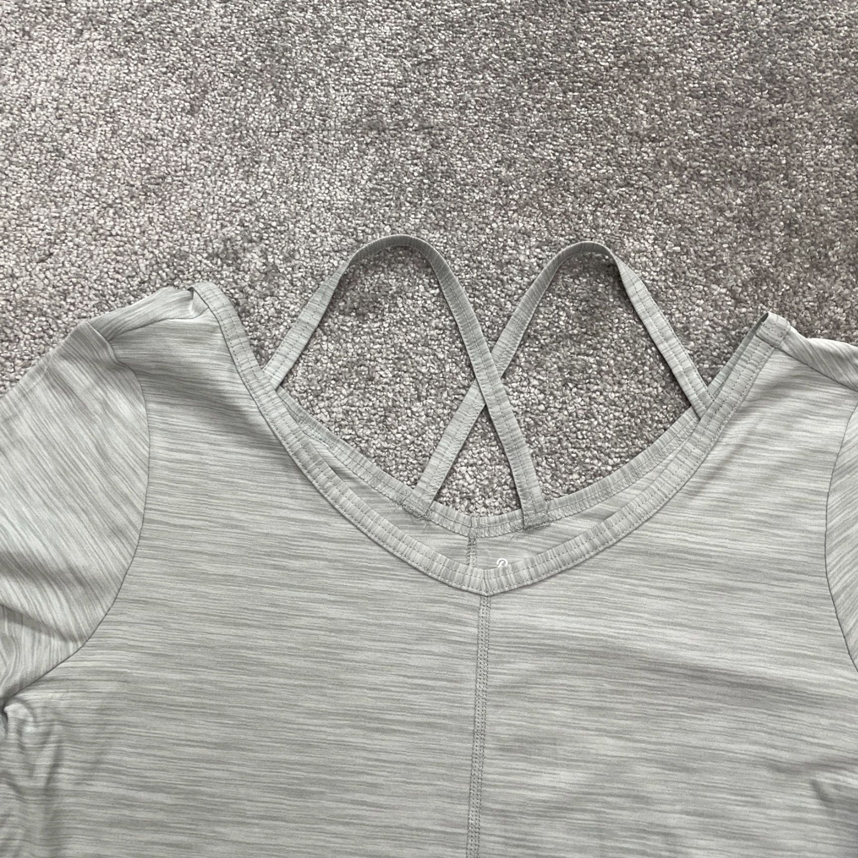 Vintage Rainbeau Athletic Top Womens XL Gray Short Sleeve V-Neck T-Shirt Activewear Gym Size XL / US 12-14 / IT 48-50 - 3 Thumbnail